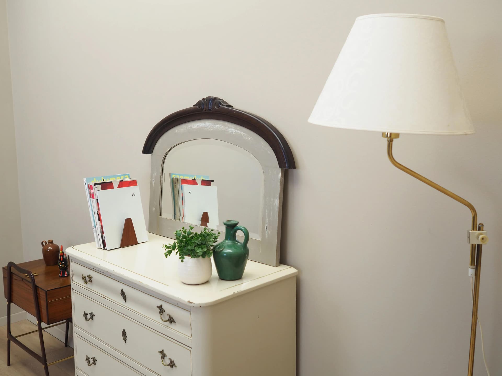 Wall mirror, grey oak, Denmark, 1960s - 25008