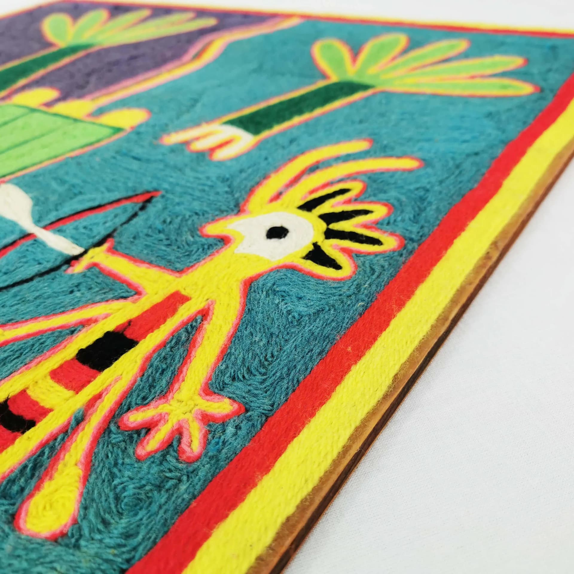 Huichol Yarn Painting, 60x60 cm, multicolor yarn, Mexico, 1970s - 336088