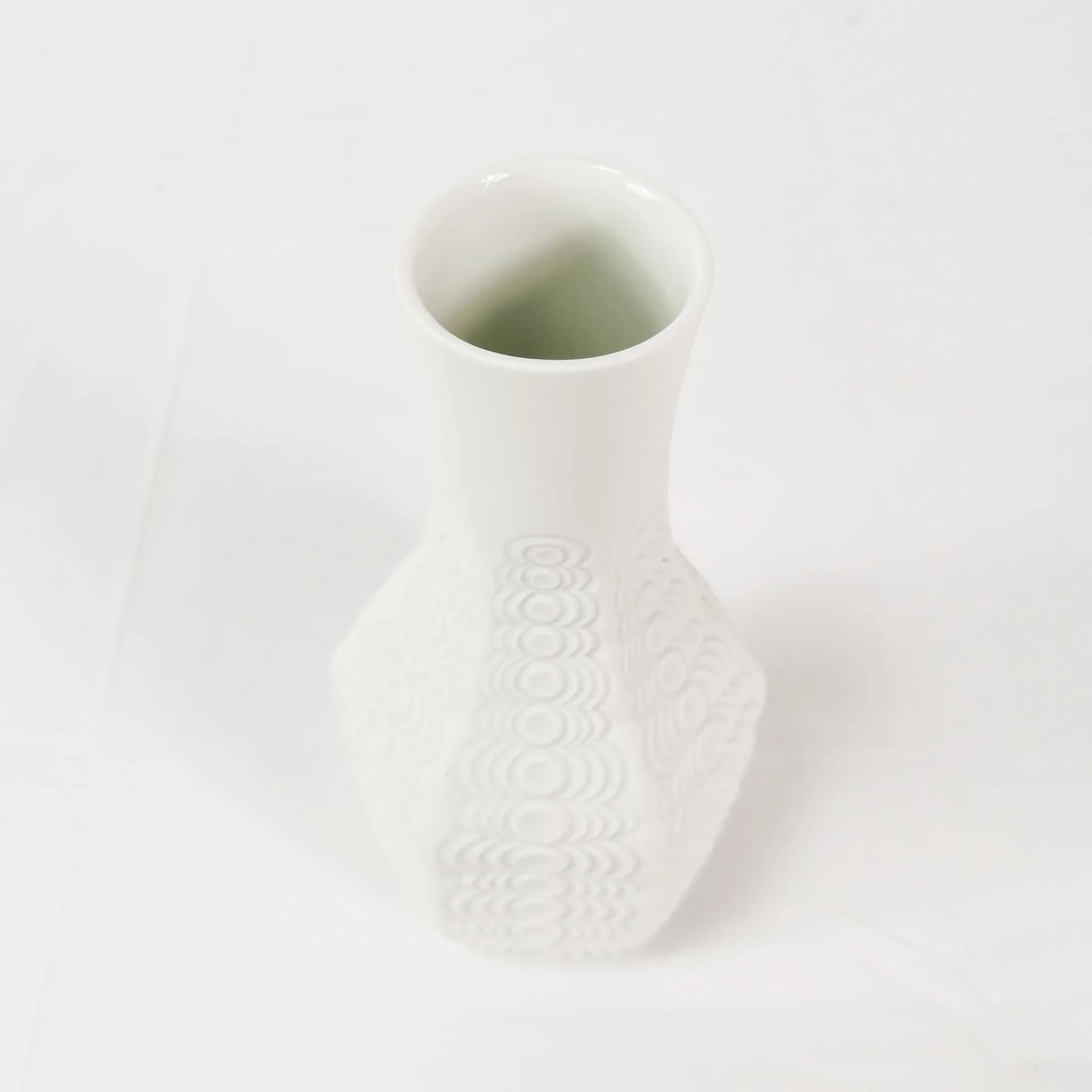 Vase Op-Art, white porcelain, Seltmann Weiden, Germany, 1960s - 336061