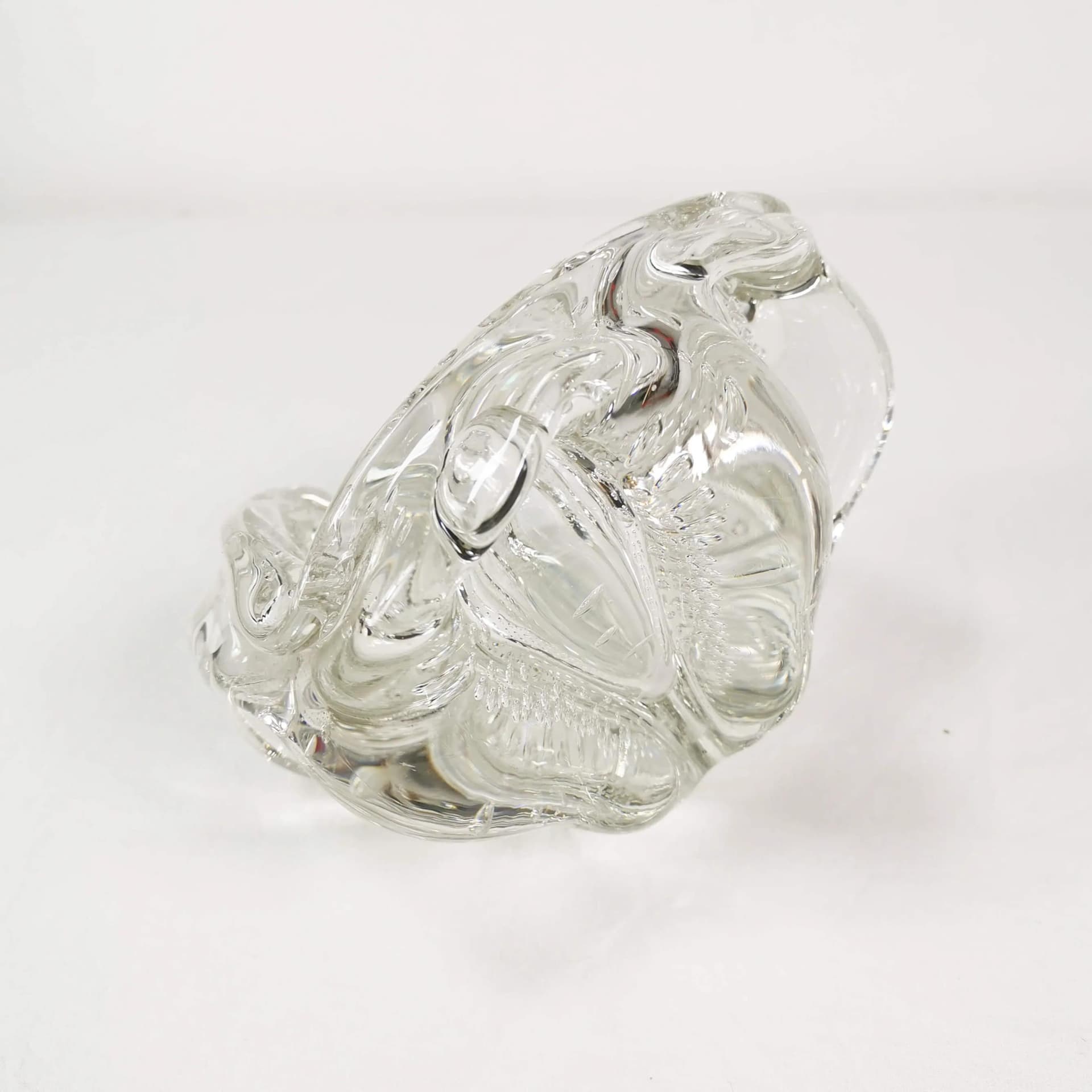 Popielnica organiczna, szkło transparentne, Szwecja, lata 60. - 336006