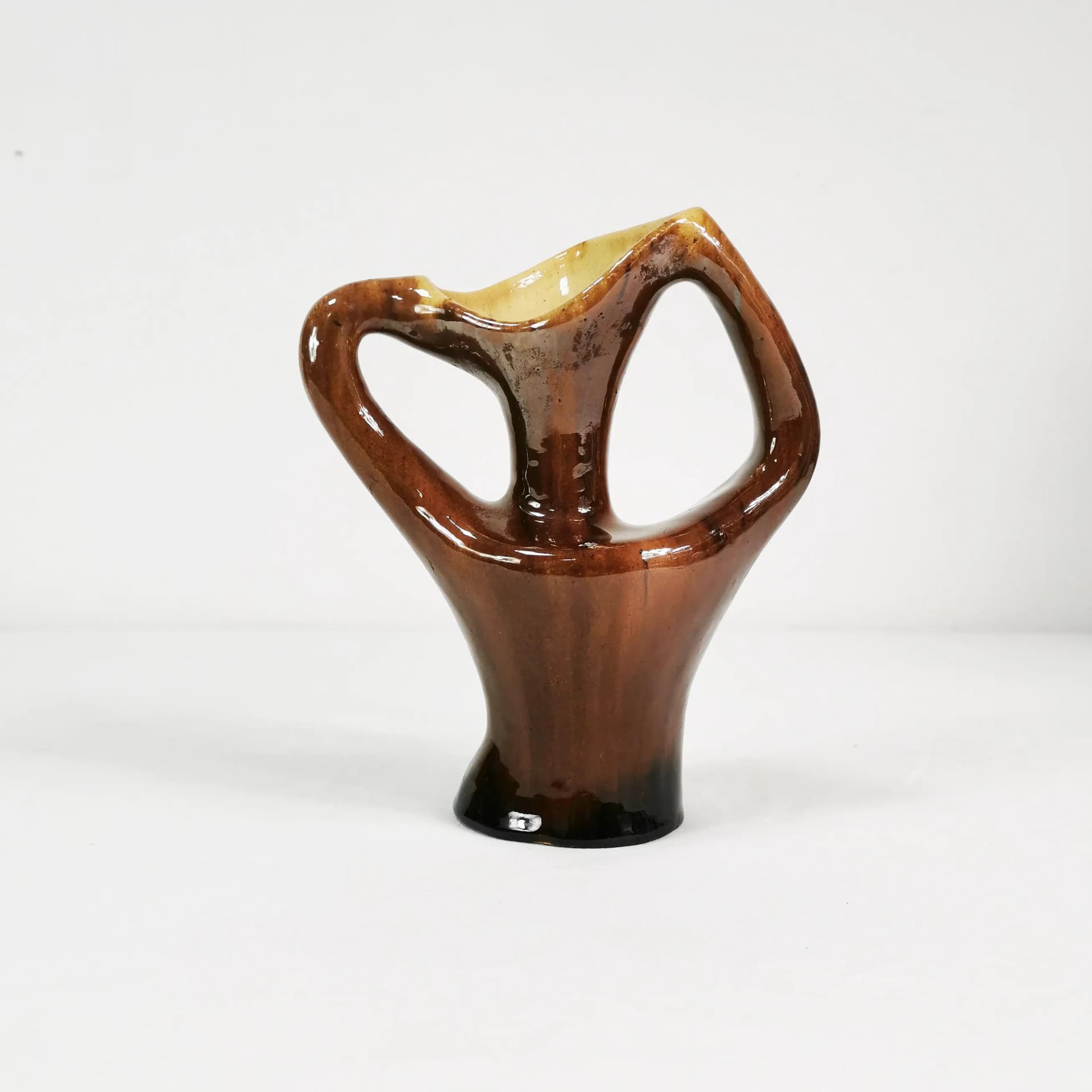 Modernist vase, brown ceramic, by M. Garga, Poland, 1960s. - 335980