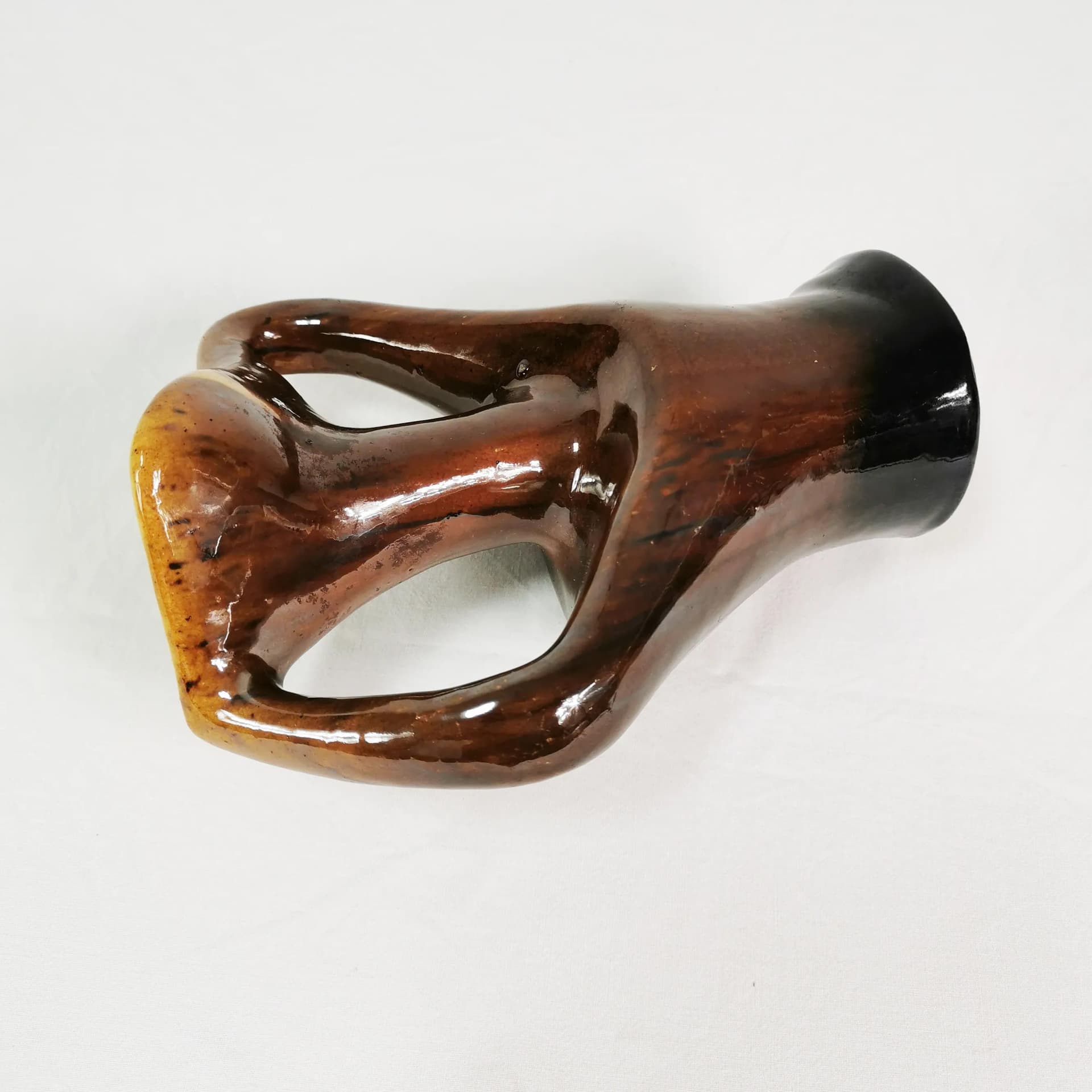 Modernist vase, brown ceramic, by M. Garga, Poland, 1960s. - 335981