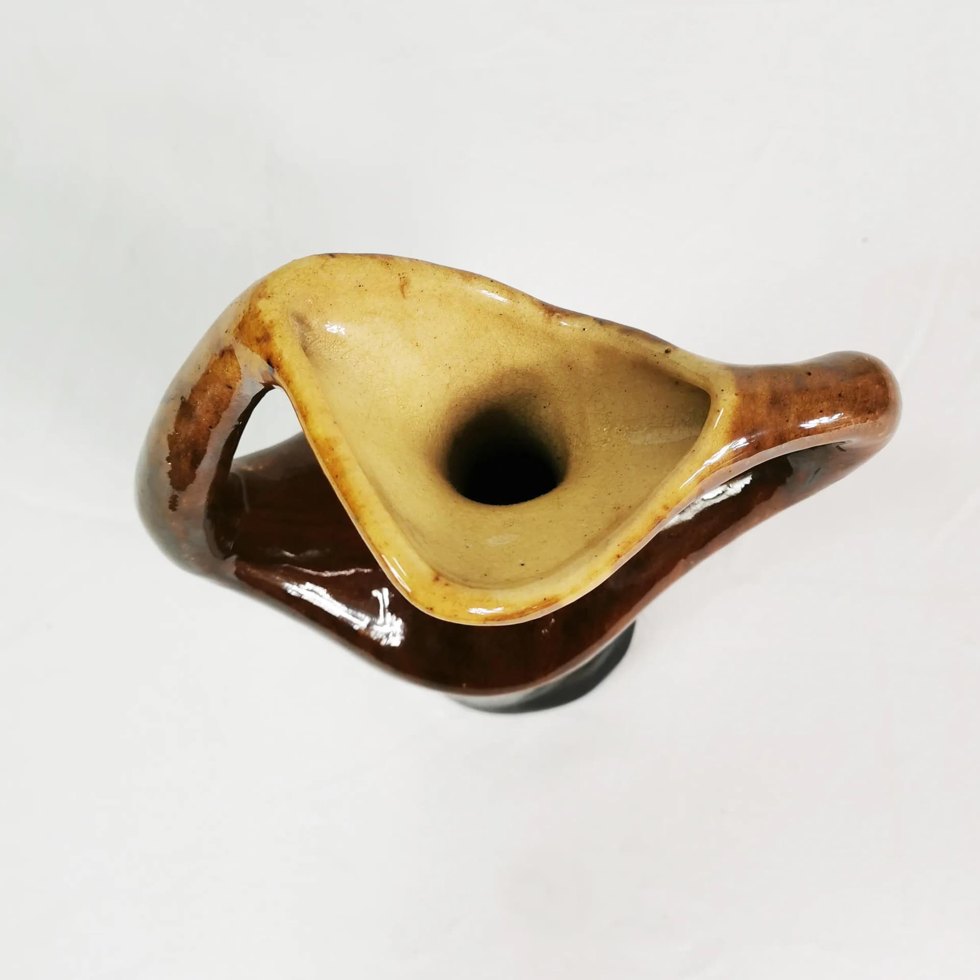 Modernist vase, brown ceramic, by M. Garga, Poland, 1960s. - 335983