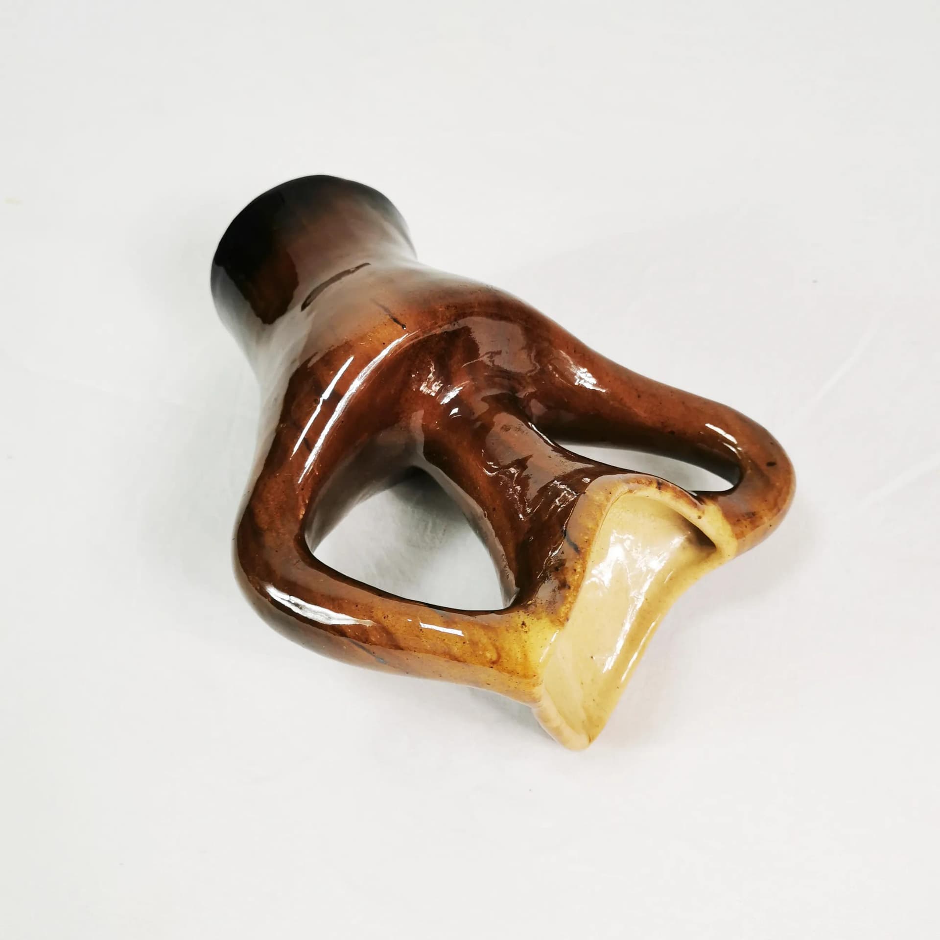 Modernist vase, brown ceramic, by M. Garga, Poland, 1960s. - 335982