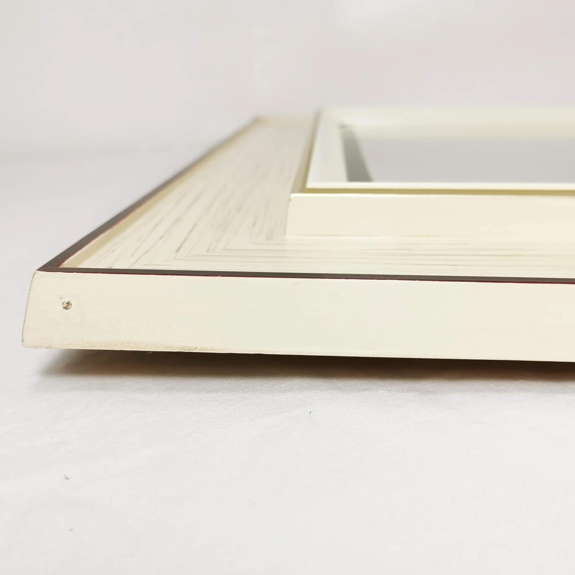 Rectangular wall mirror, beige wood, glass, Germany, 1960s. - 335976