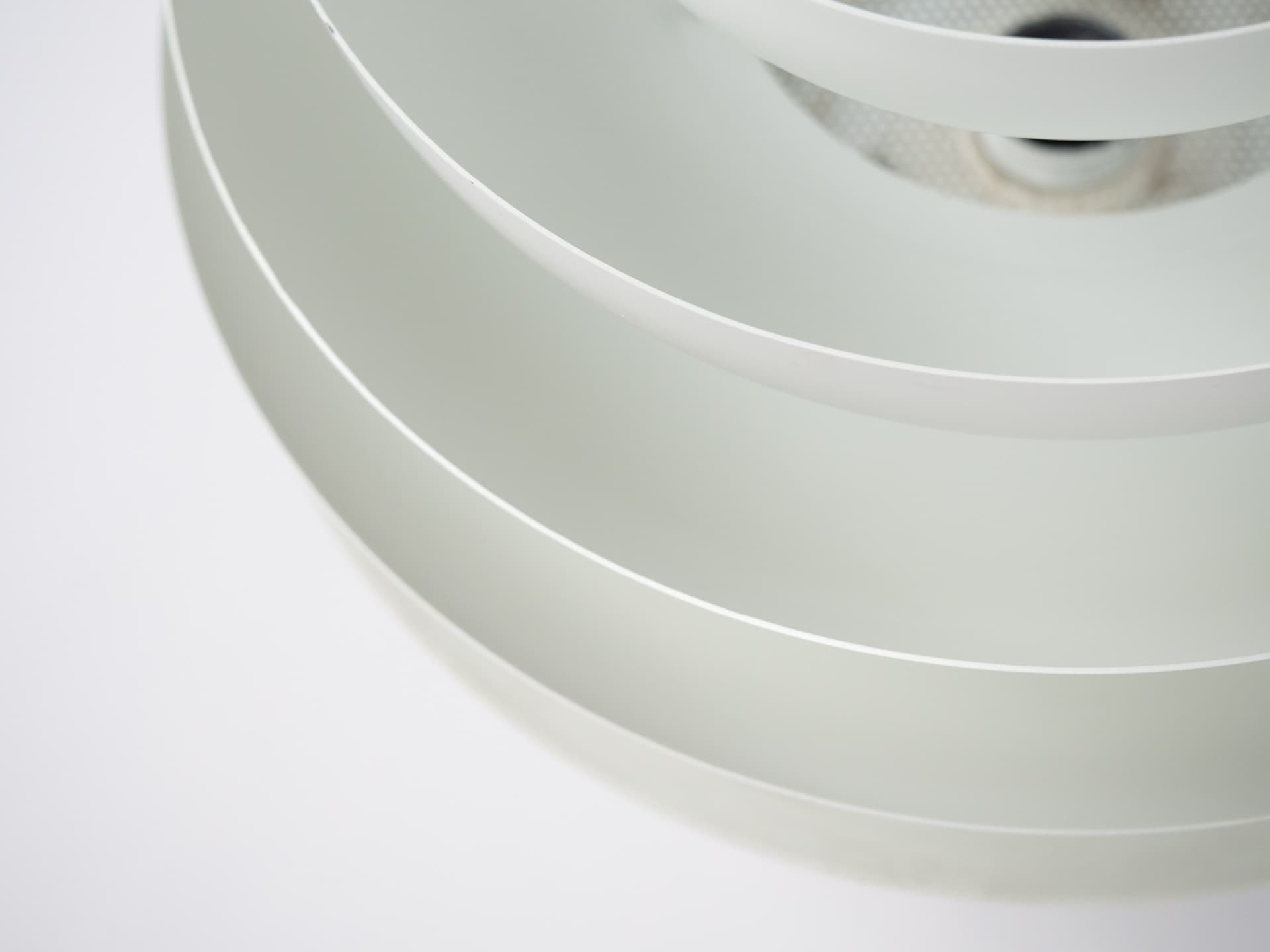 Pair of pendant lamps, silver aluminum, by B. Karlby, Lyfa, Denmark, 1960s. - 335958
