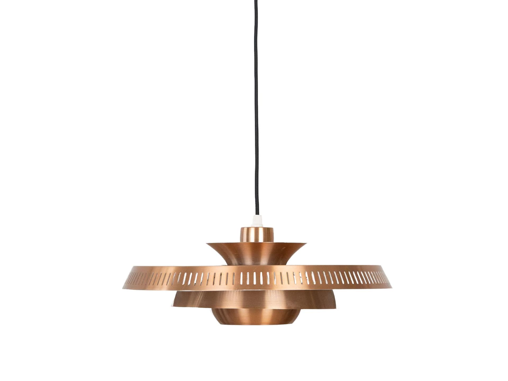 Pendant Lamp Nova, gold, metal, by J. Hammerborg, Fog & Mørup, Denmark, 1960s.
