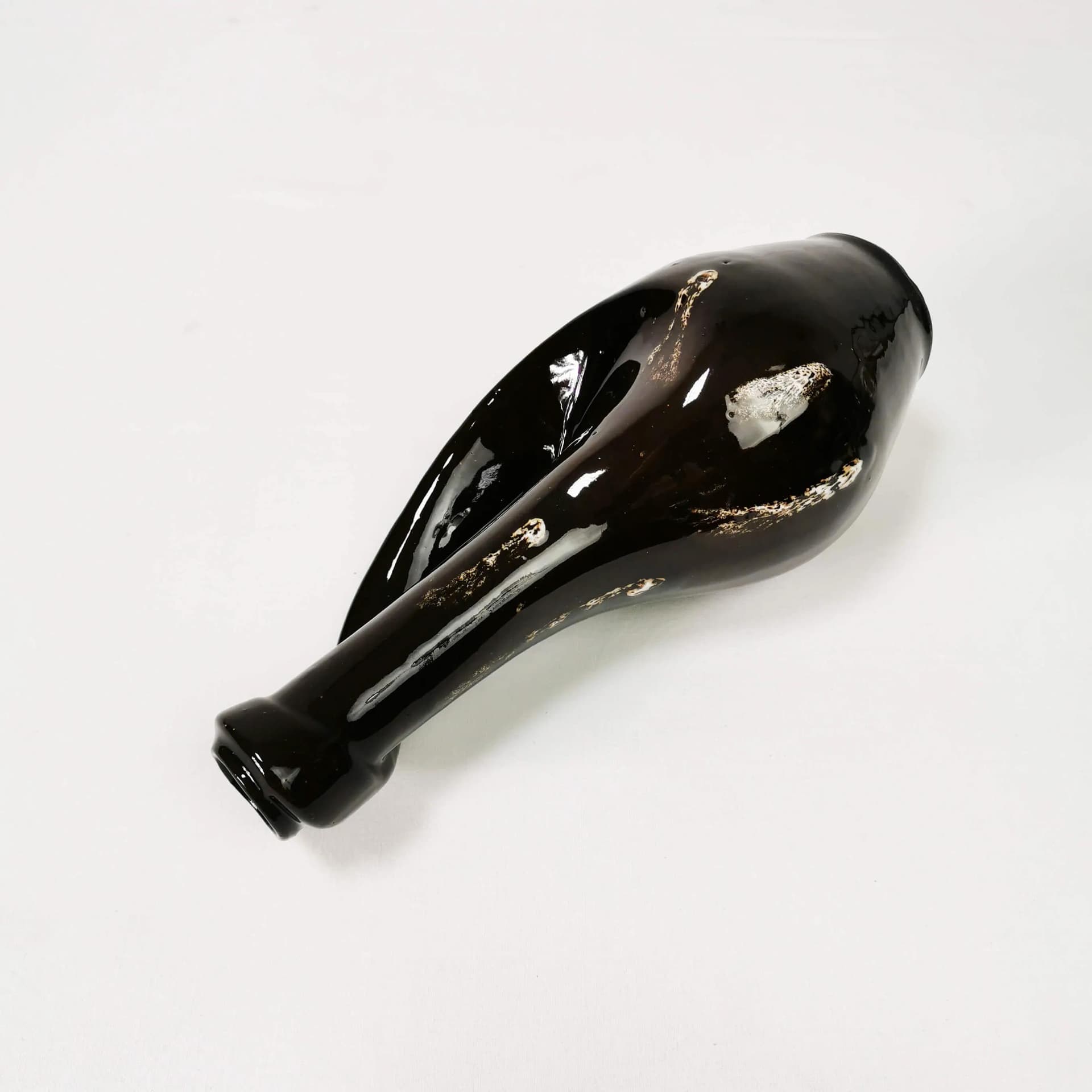 Vase-bottle, black, ceramics, Poland, 1960s - 336933