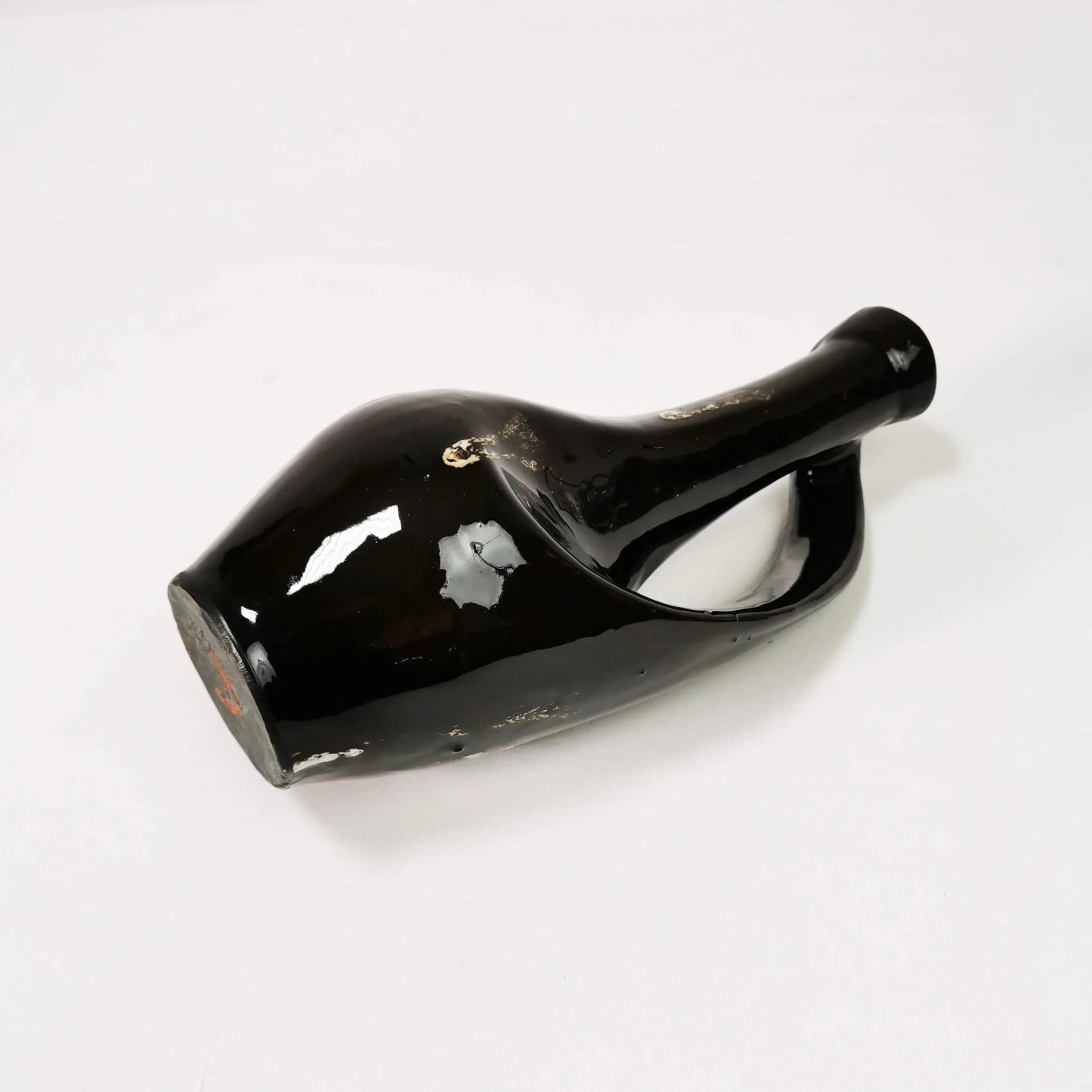 Vase-bottle, black, ceramics, Poland, 1960s - 336936