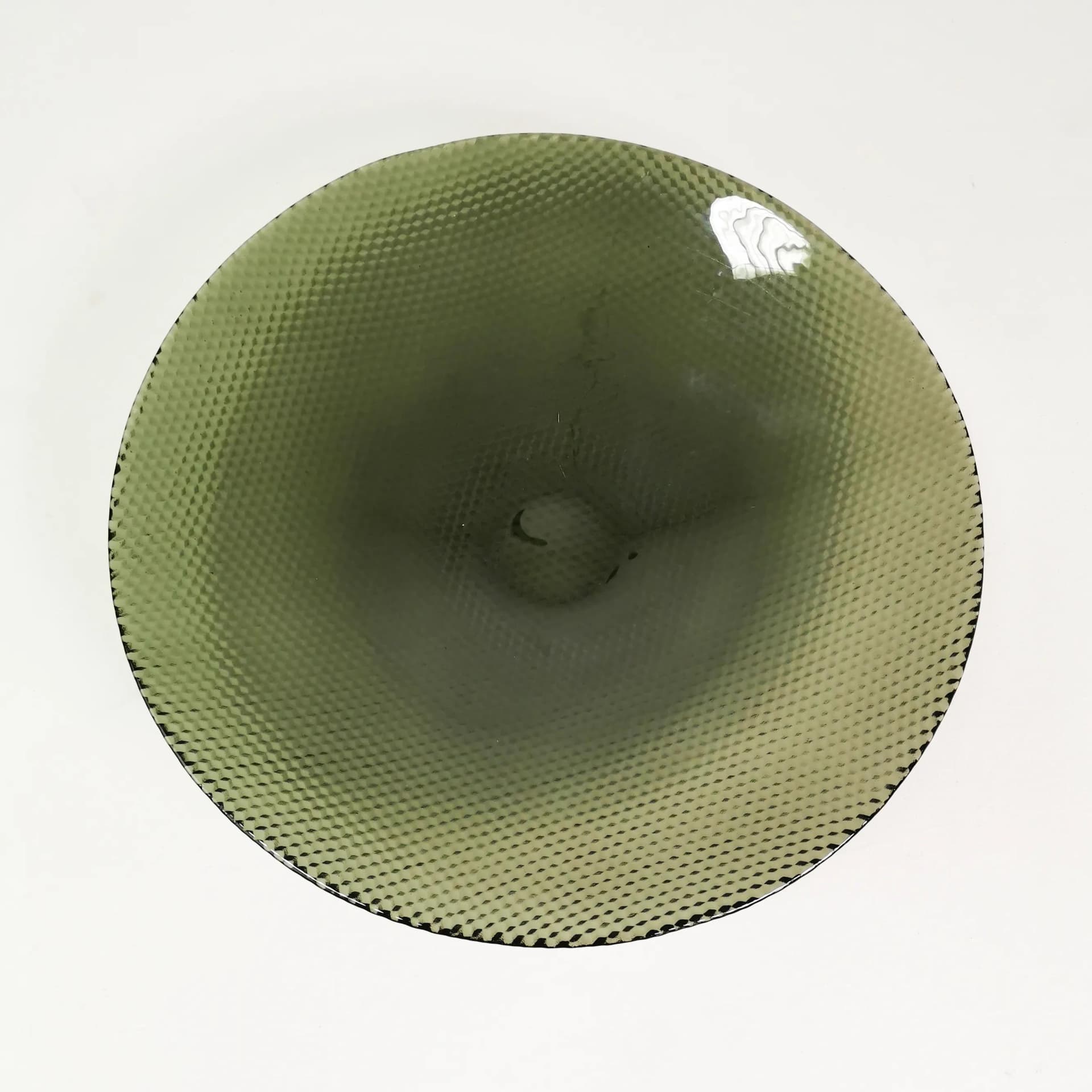 Centerpiece bowl, green glass, by T. Jorgenson, Helmegaard Glasvaerk, Denmark, 1980s. - 336919