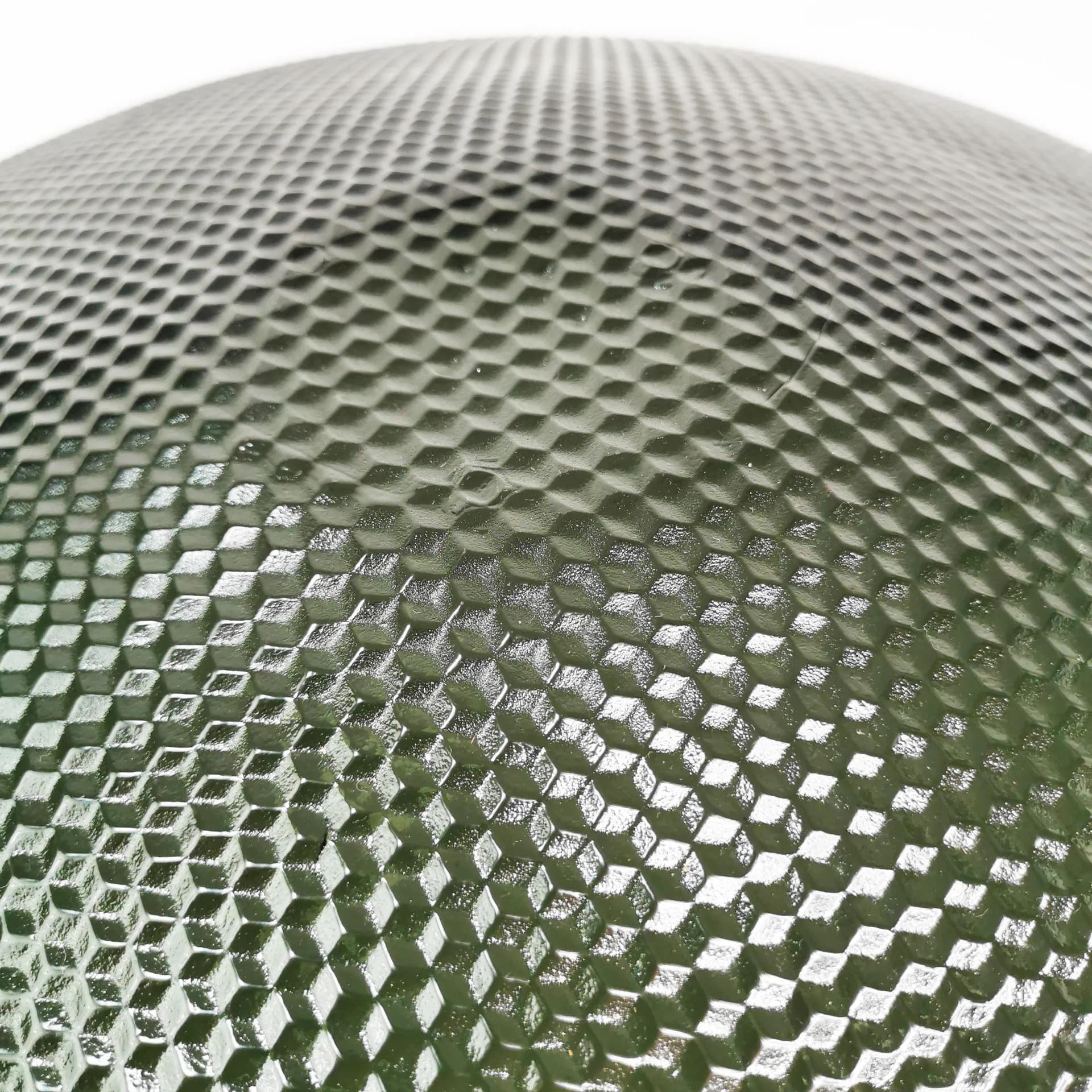 Centerpiece bowl, green glass, by T. Jorgenson, Helmegaard Glasvaerk, Denmark, 1980s. - 336921