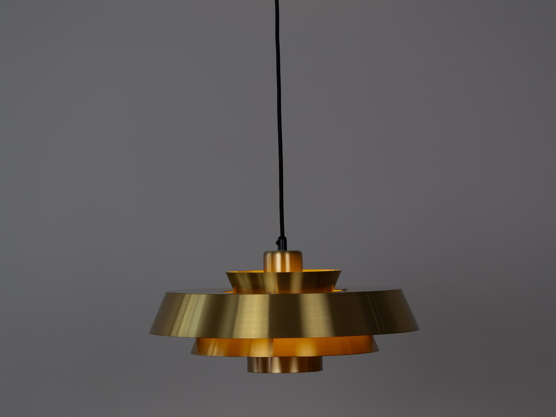 Pendant lamp Nova, gold brass, by J. Hammerborg, Fog & Mørup, Denmark, 1960s. - 336355