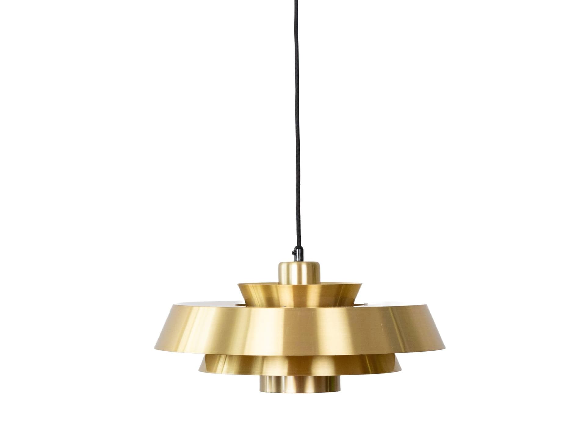 Pendant lamp Nova, gold brass, by J. Hammerborg, Fog & Mørup, Denmark, 1960s.