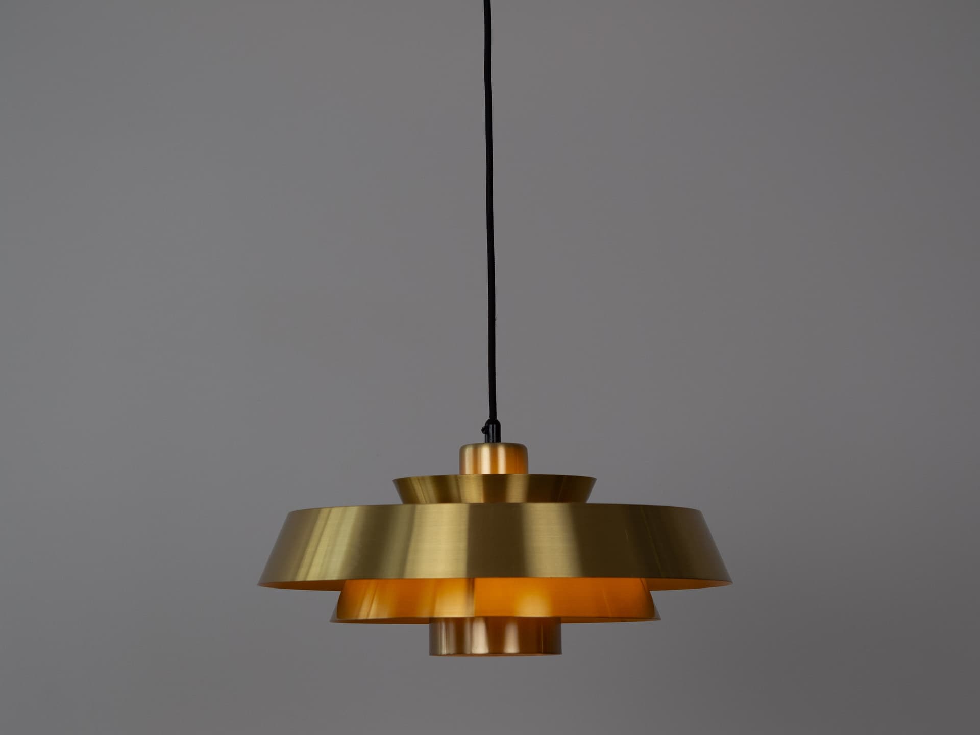 Pendant lamp Nova, gold brass, by J. Hammerborg, Fog & Mørup, Denmark, 1960s. - 336358