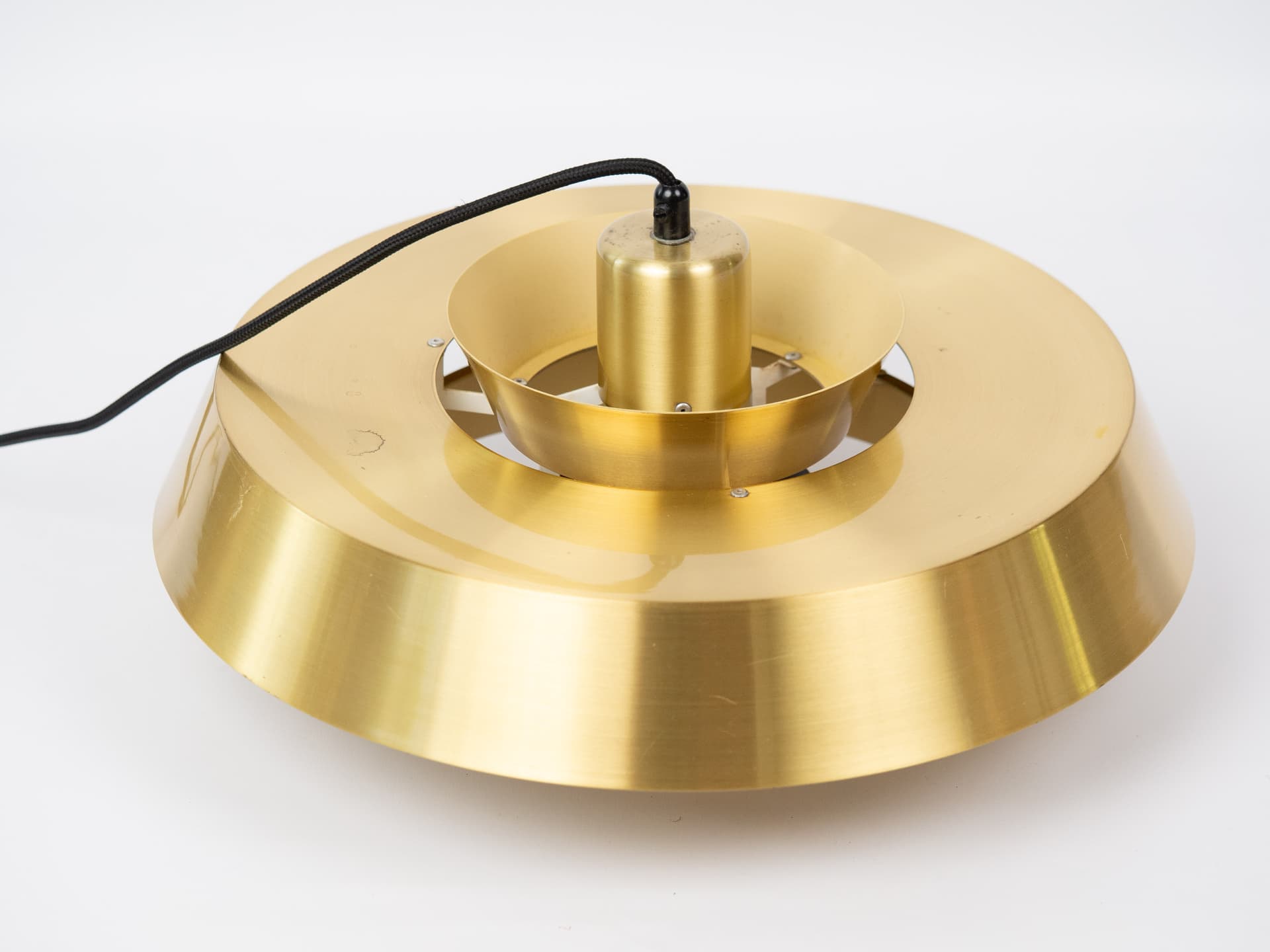 Pendant lamp Nova, gold brass, by J. Hammerborg, Fog & Mørup, Denmark, 1960s. - 336359
