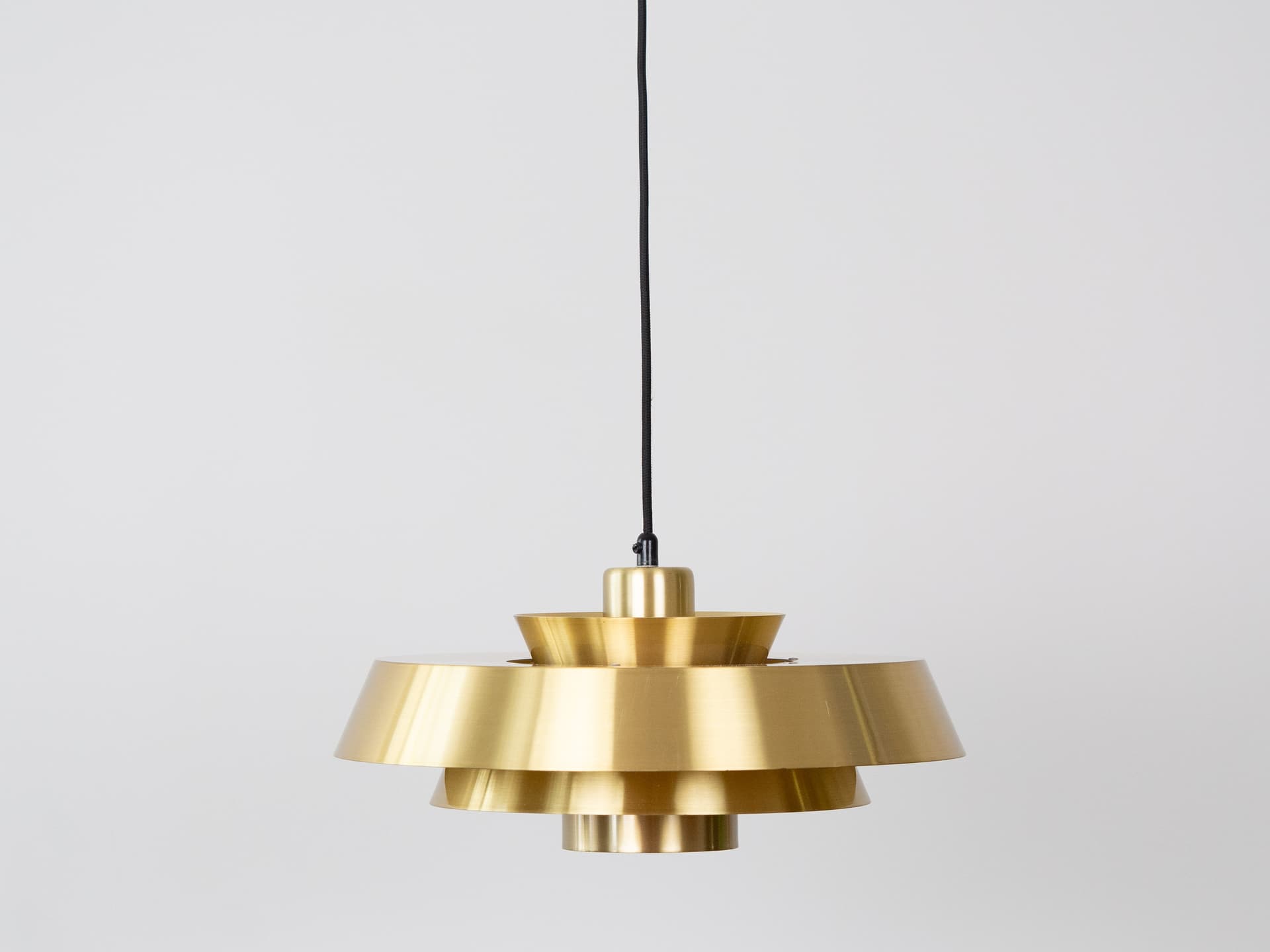 Pendant lamp Nova, gold brass, by J. Hammerborg, Fog & Mørup, Denmark, 1960s. - 336354