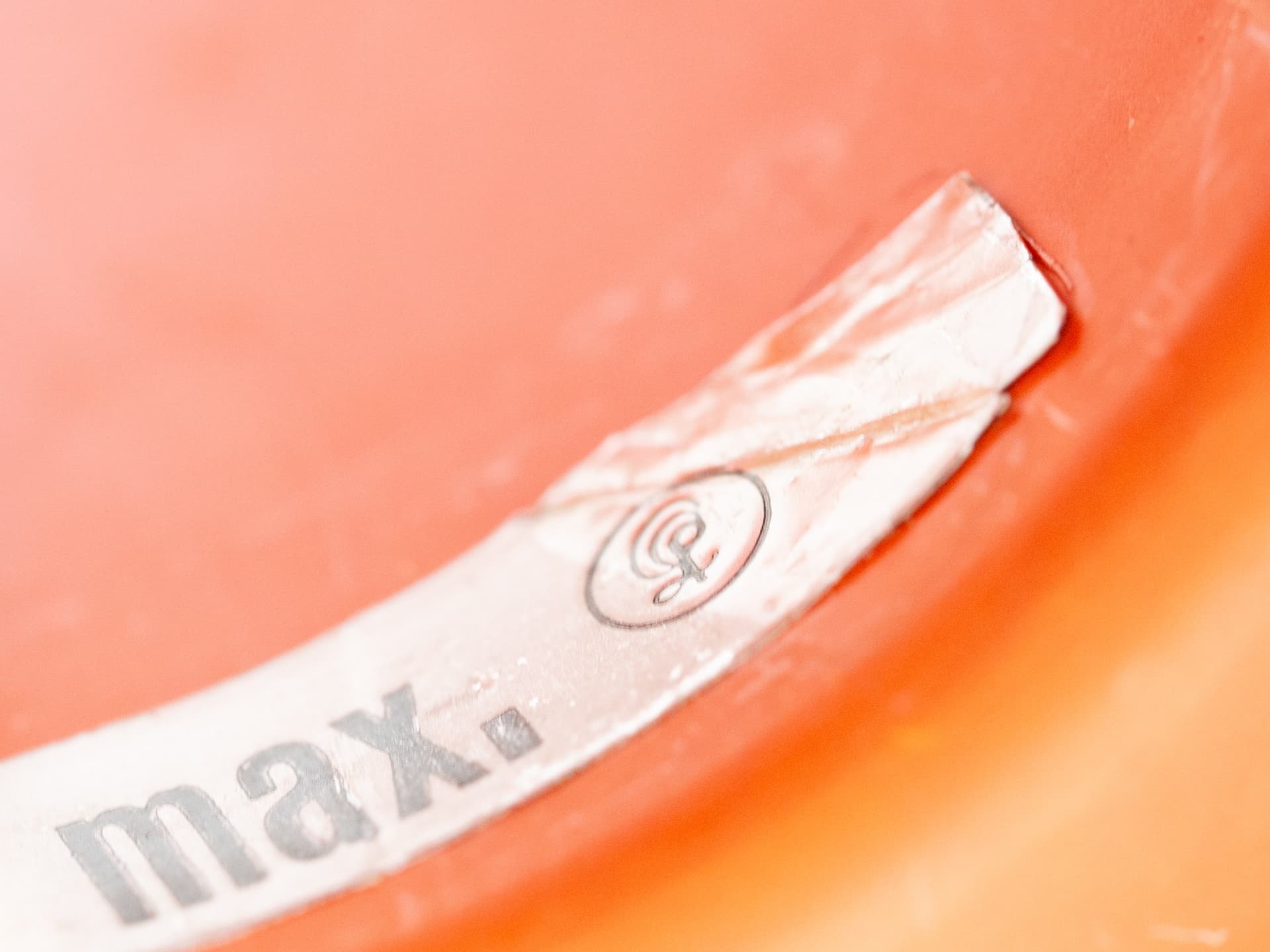 Pendant lamp PH 4/3, red orange, aluminum, by P. Henningsen, Louis Poulsen, Denmark, 1970s. - 336387