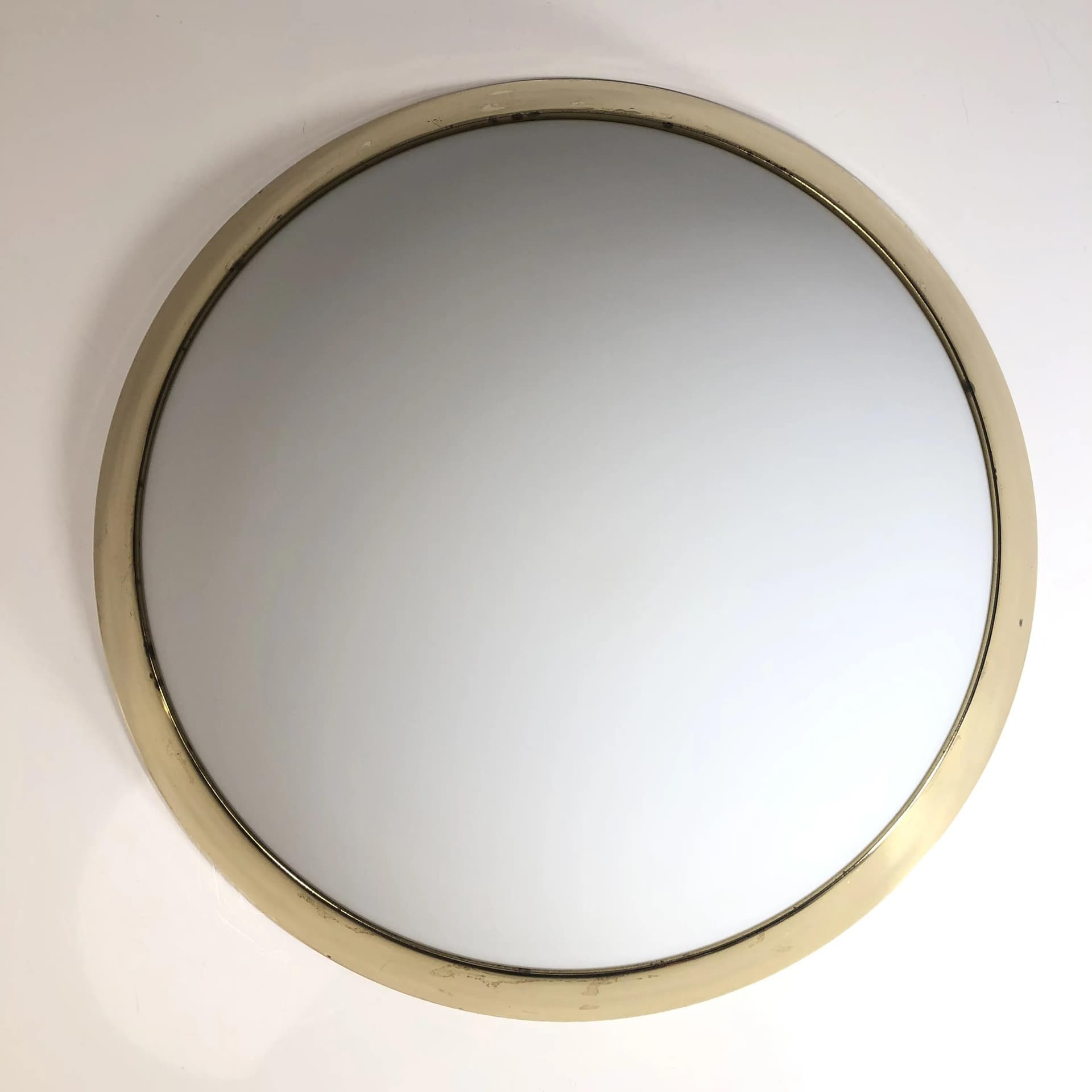 Biały, złocony plafon z opalowego szkła, Böhmer Leuchten, Niemcy, lata 90. - 25175