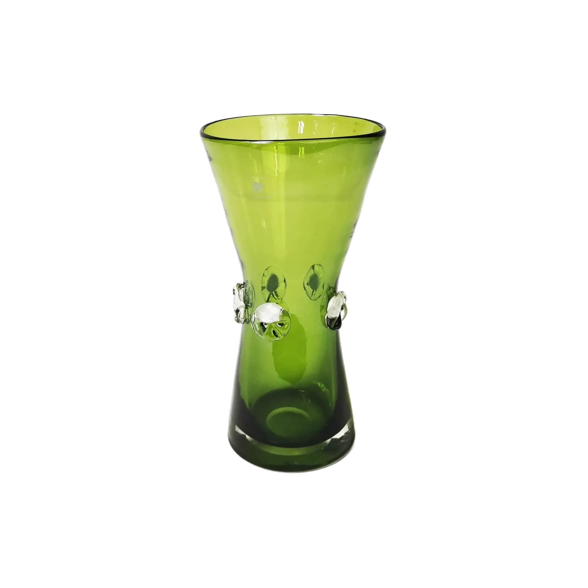 Vase, green white, glass, Italy, 1970s.