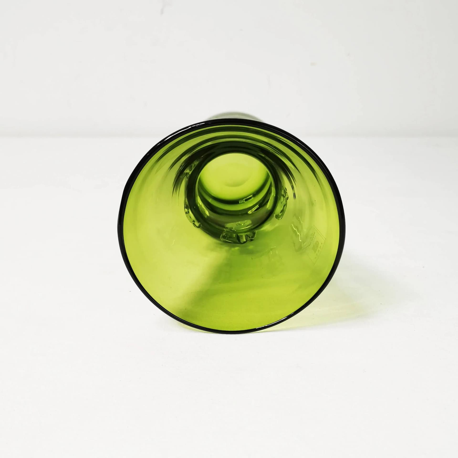 Vase, green white, glass, Italy, 1970s. - 336661