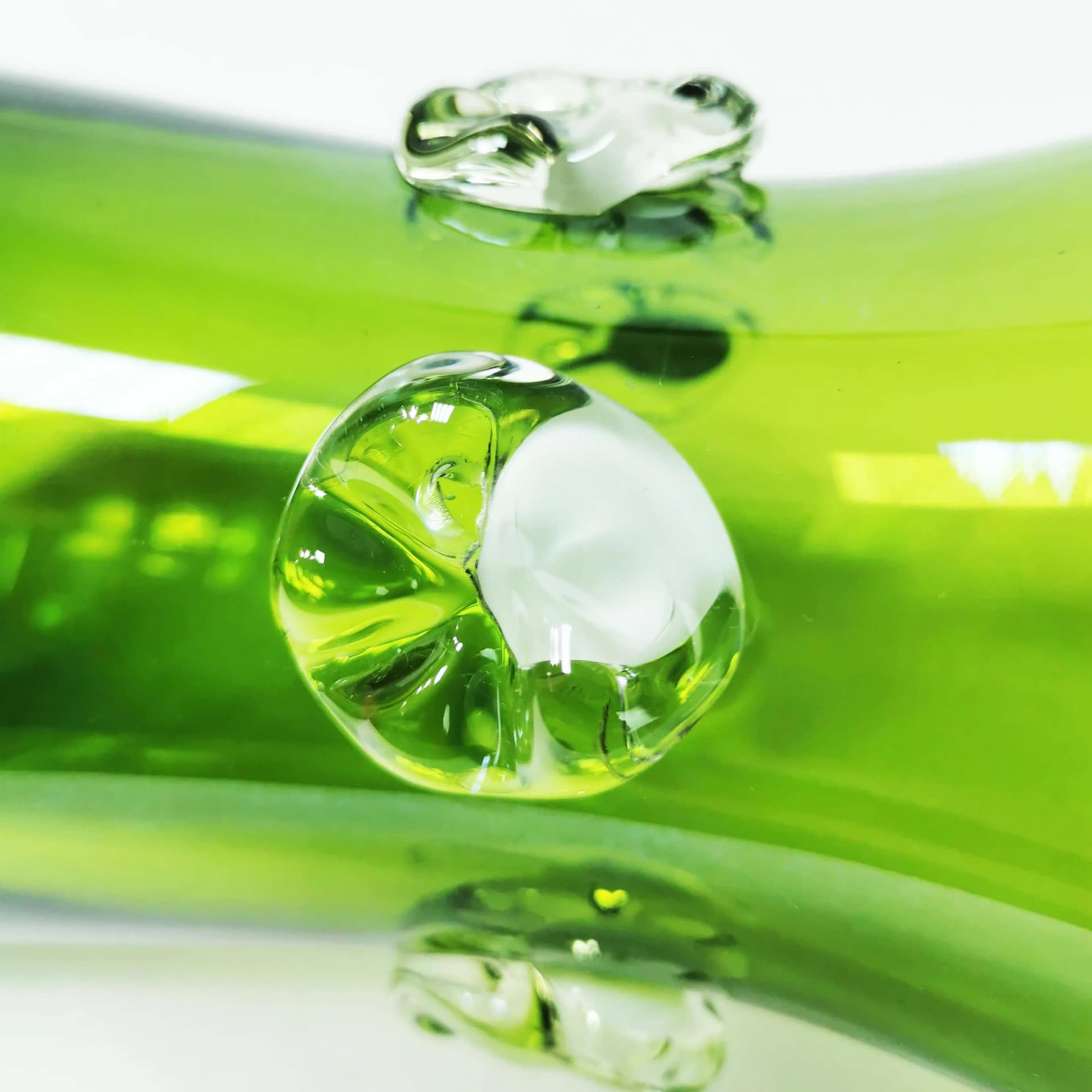 Vase, green white, glass, Italy, 1970s. - 336660