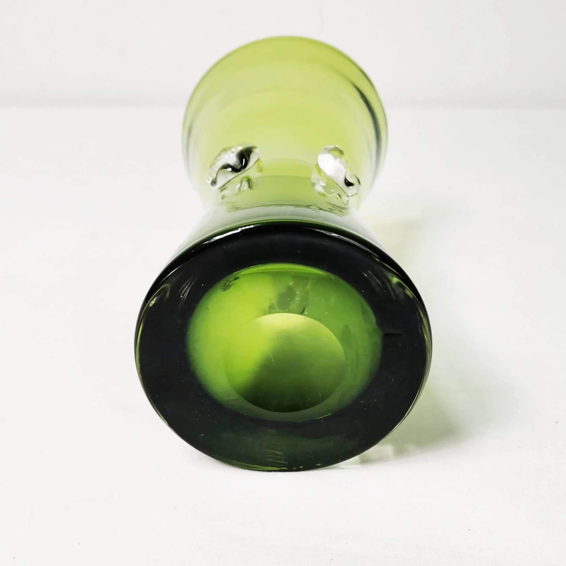 Vase, green white, glass, Italy, 1970s. - 336662