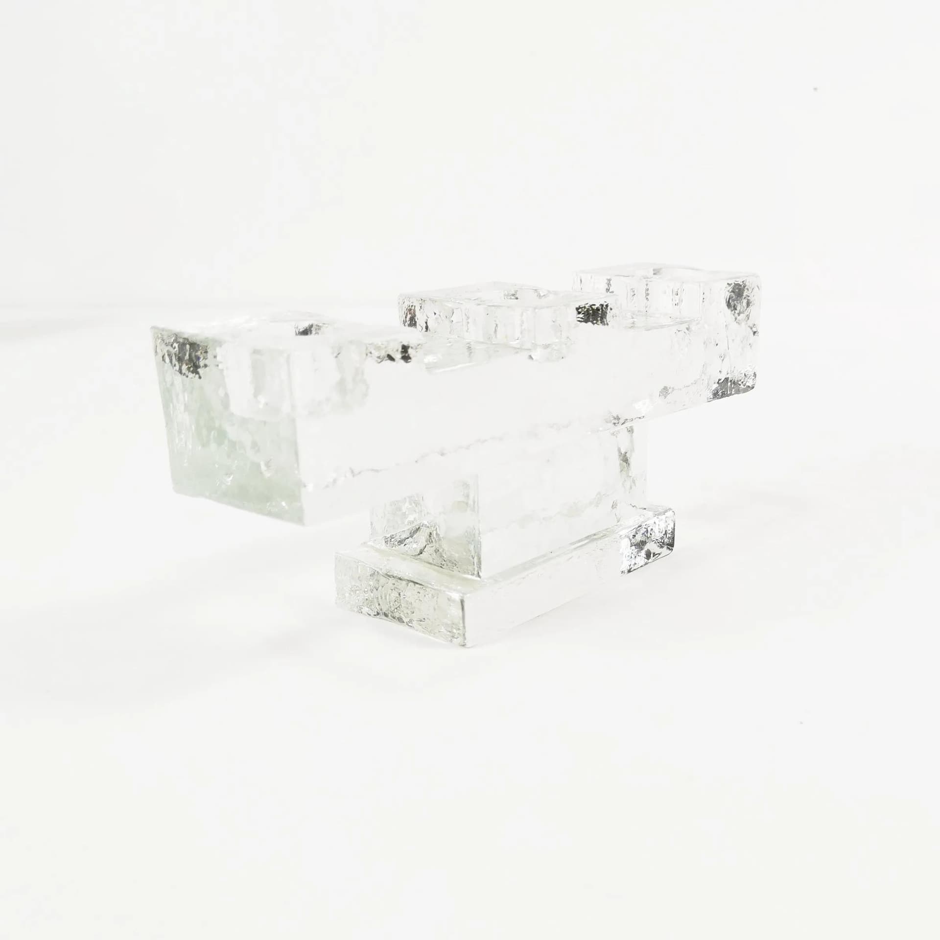 Modernist Candleholder, Transparent Glass, Germany, 1960s - 336617