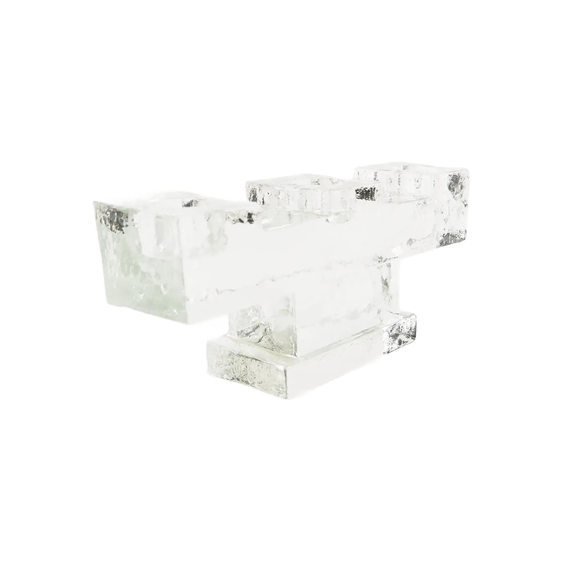 Modernist Candleholder, Transparent Glass, Germany, 1960s