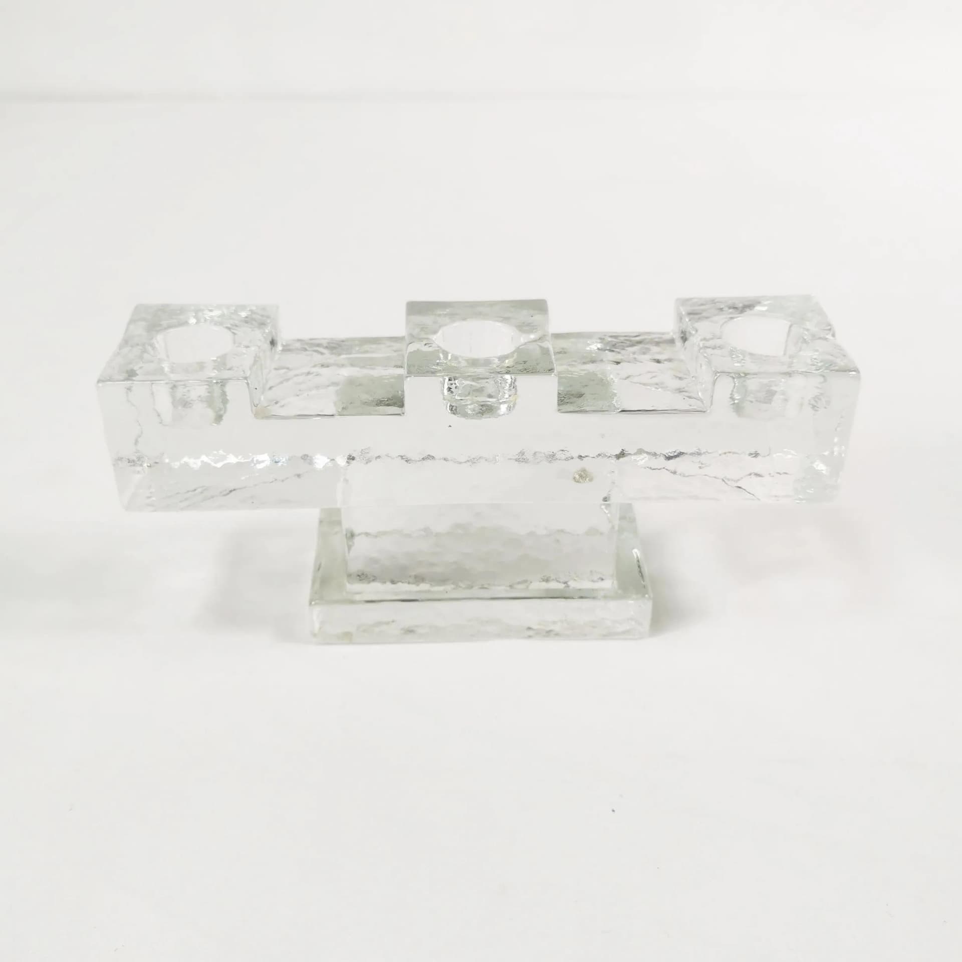 Modernist Candleholder, Transparent Glass, Germany, 1960s - 336621