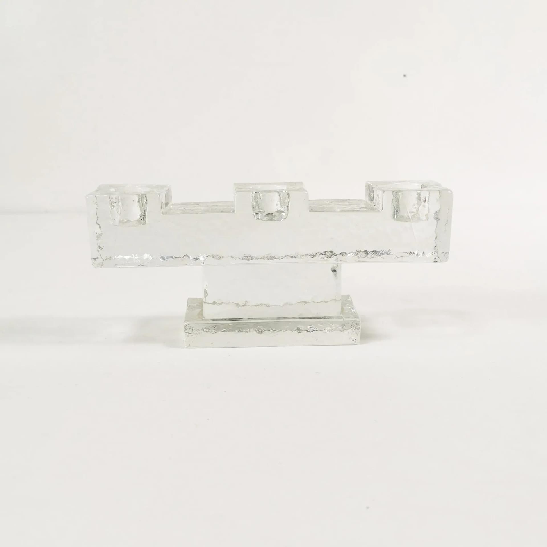 Modernist Candleholder, Transparent Glass, Germany, 1960s - 336614