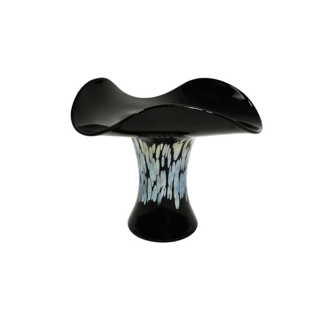 Vase, iridescent black glass, by E. Eisch, Germany, 1970s. - DIMENSION