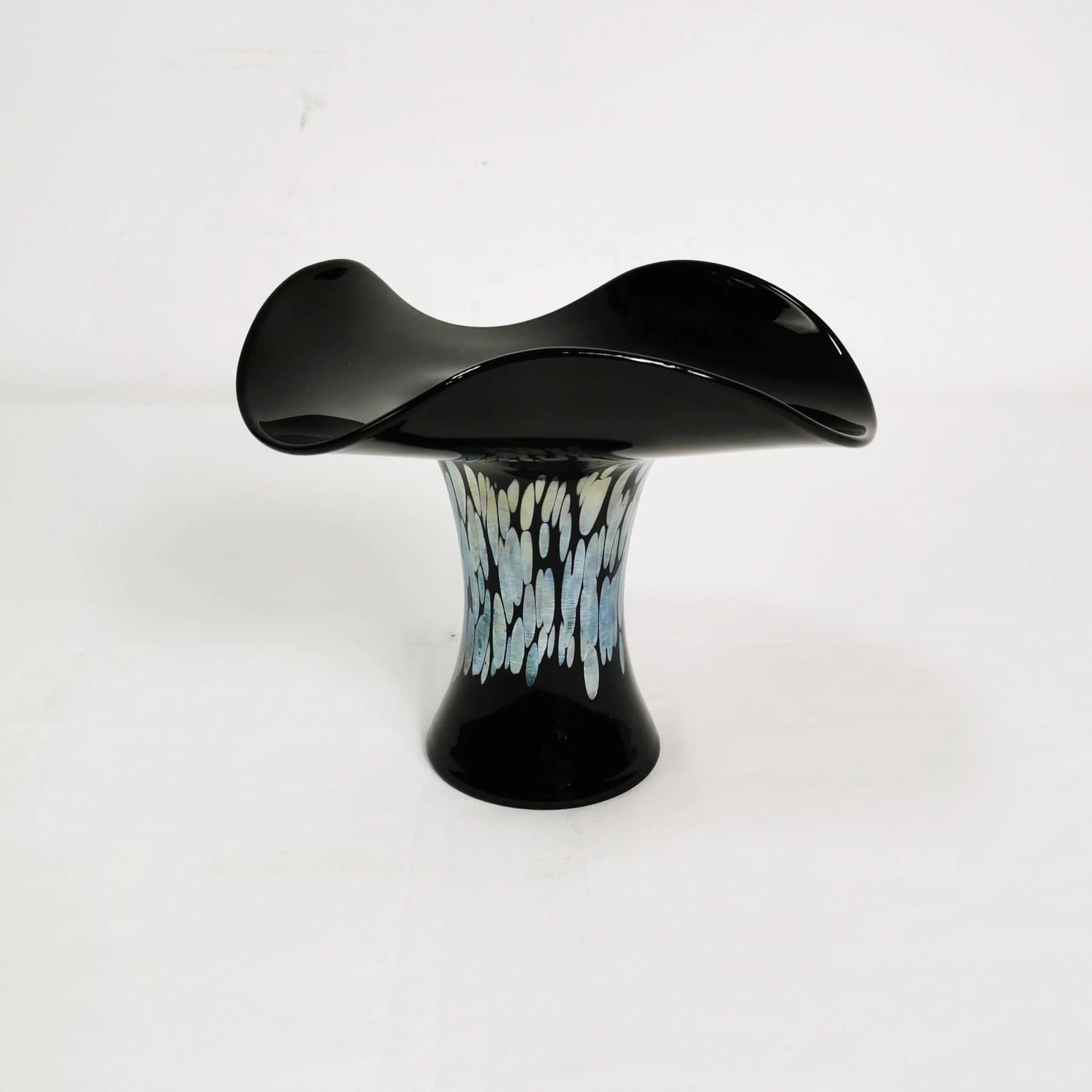 Vase, iridescent black glass, by E. Eisch, Germany, 1970s. - 336608