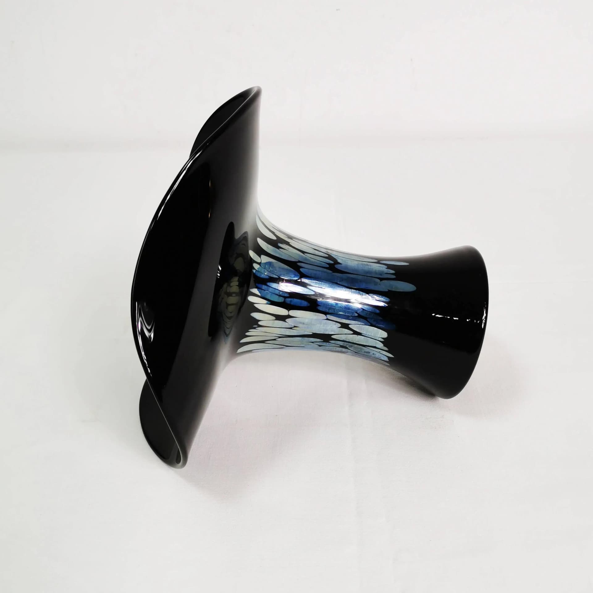 Vase, iridescent black glass, by E. Eisch, Germany, 1970s. - 336602