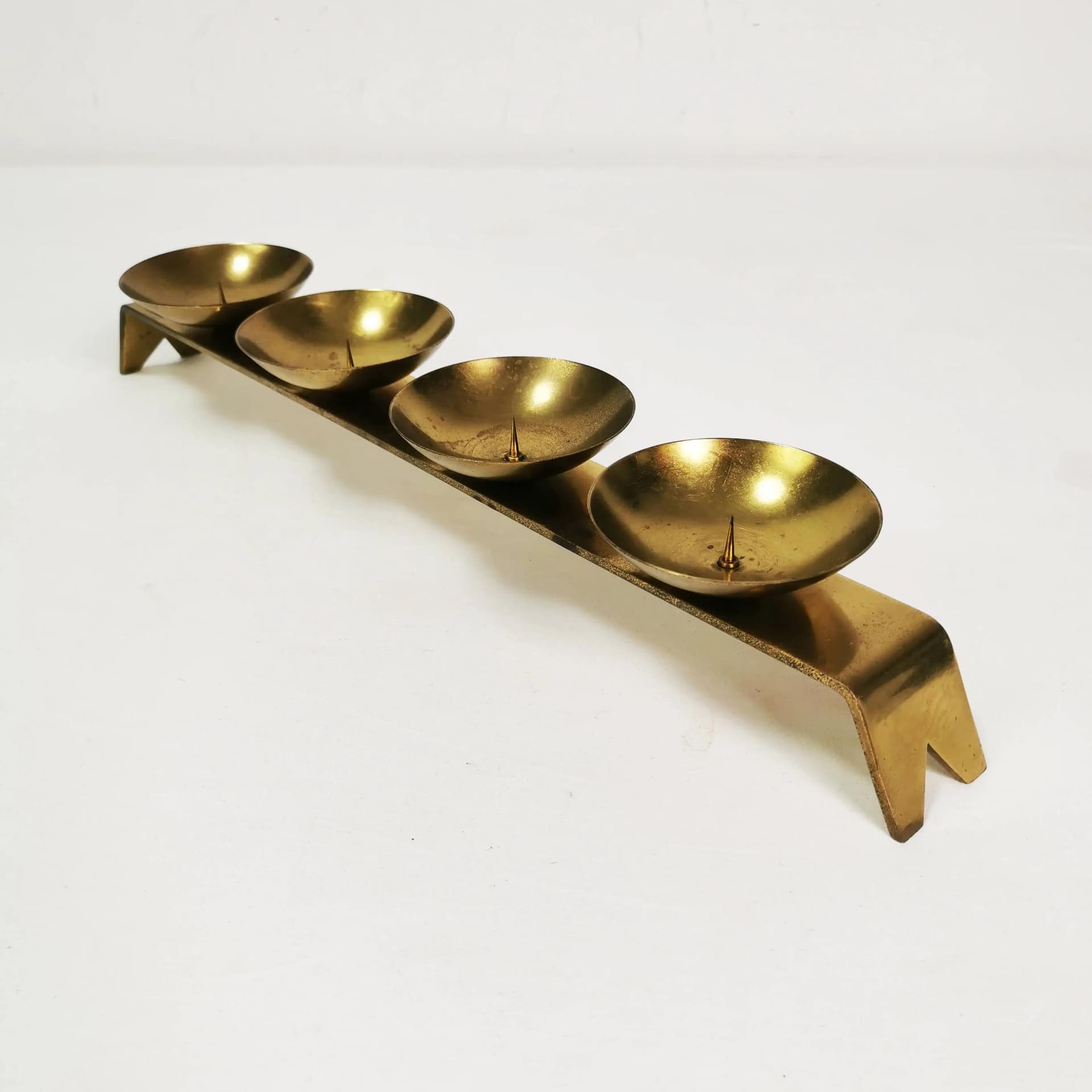 Modernist candleholder, gold brass, Germany, 1960s - 336563