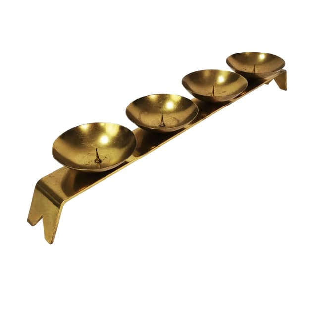 Modernist candleholder, gold brass, Germany, 1960s - DIMENSION