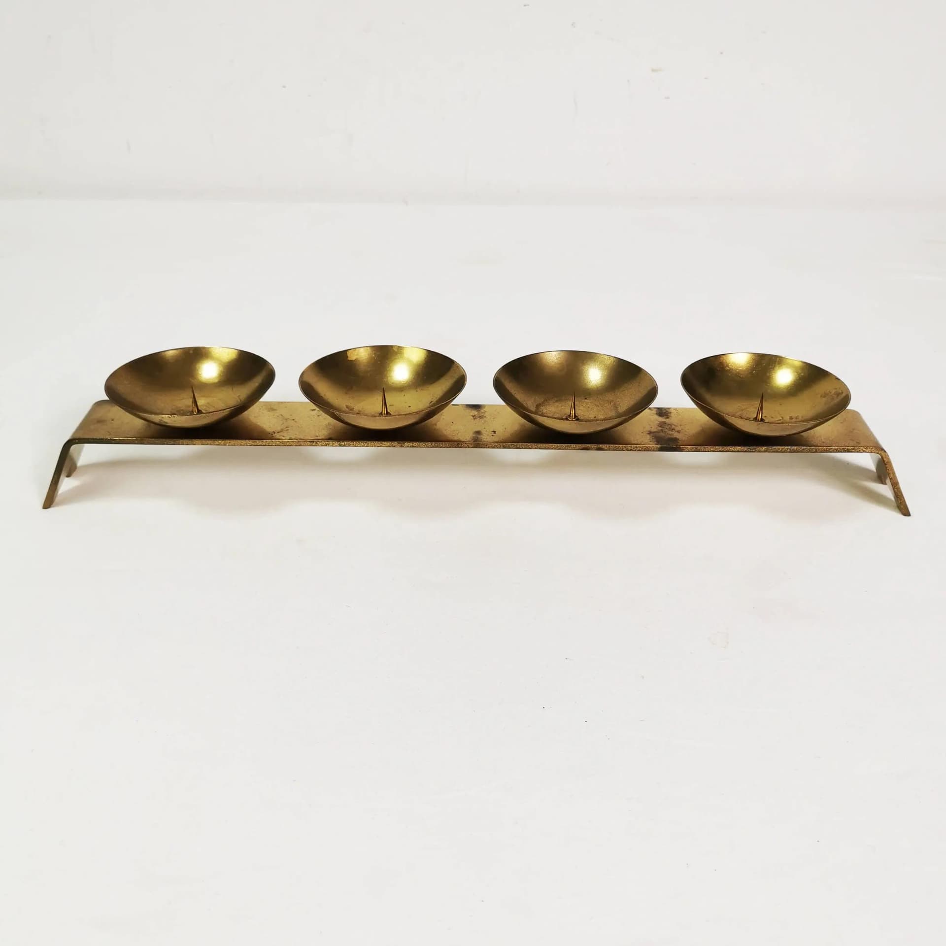 Modernist candleholder, gold brass, Germany, 1960s - 336565