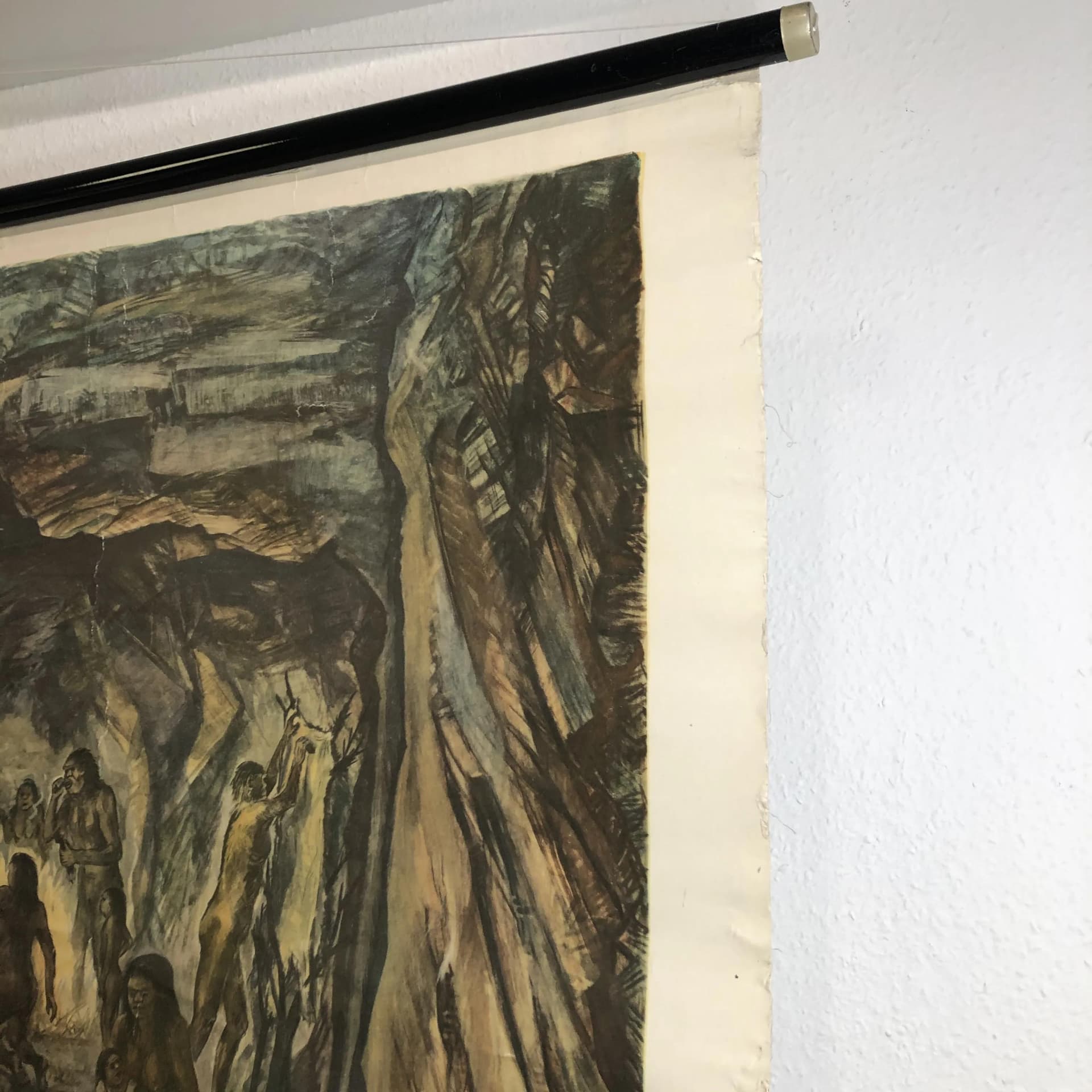 Tablica edukacyjna, Człowiek wyprostowany, multikolor, papier, Niemcy, lata 70., 116x75cm - 25173