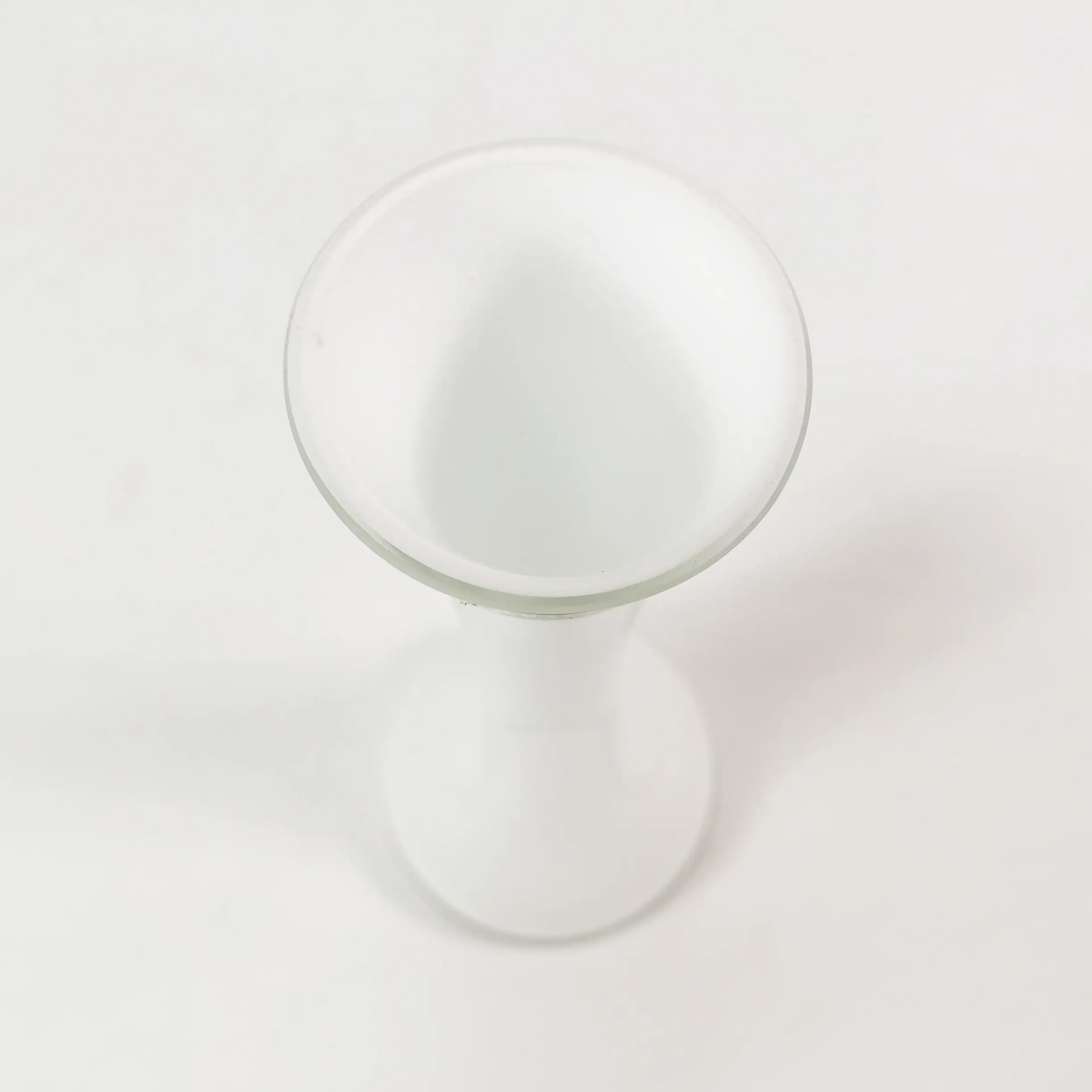 Vase Minimalist, white glass, Huta Alicja Tarnów, Poland, 1980s. - 336474