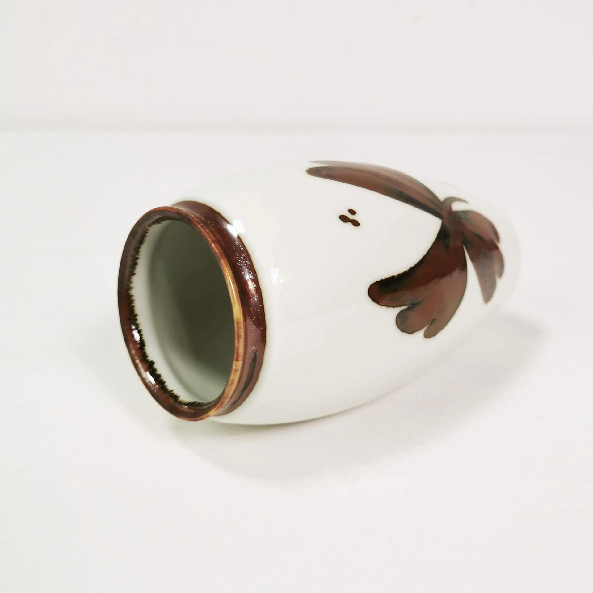 Porcelain vase, white brown, B&G Copenhagen, Denmark, 1960s. - 336450