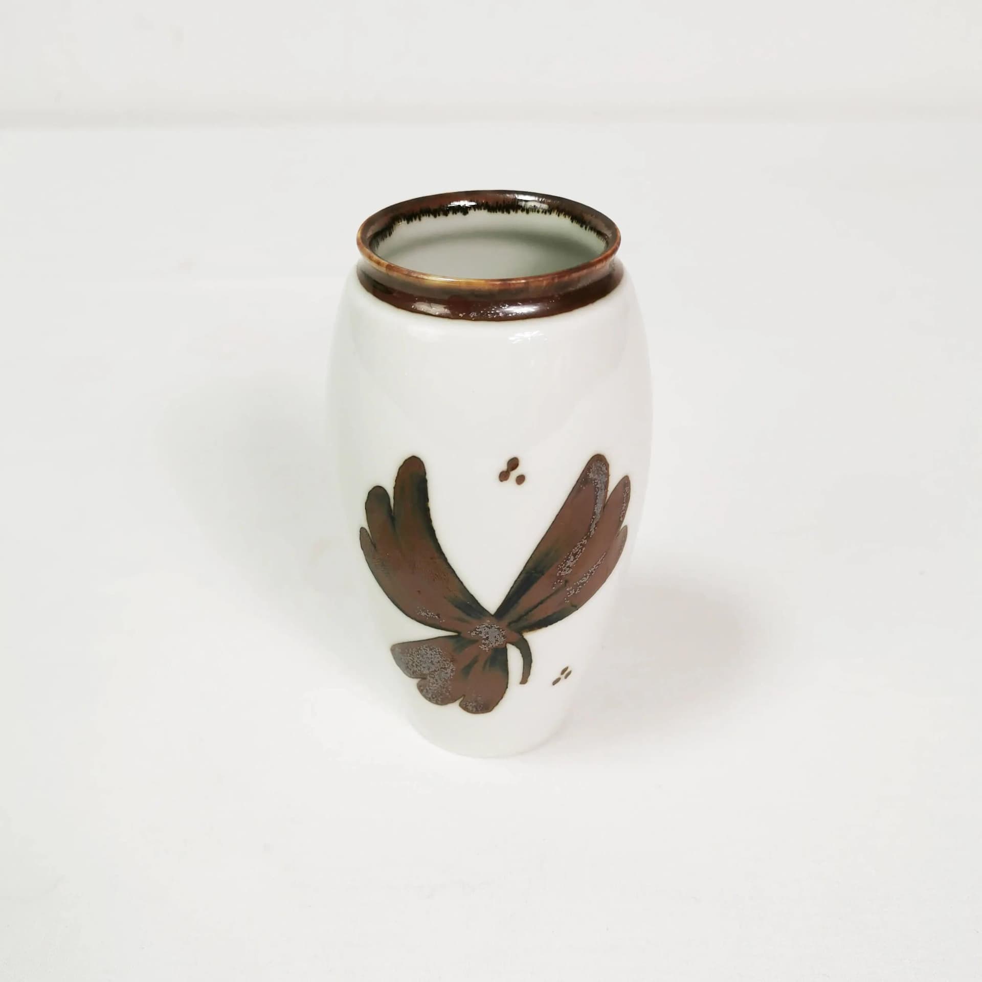 Porcelain vase, white brown, B&G Copenhagen, Denmark, 1960s. - 336455