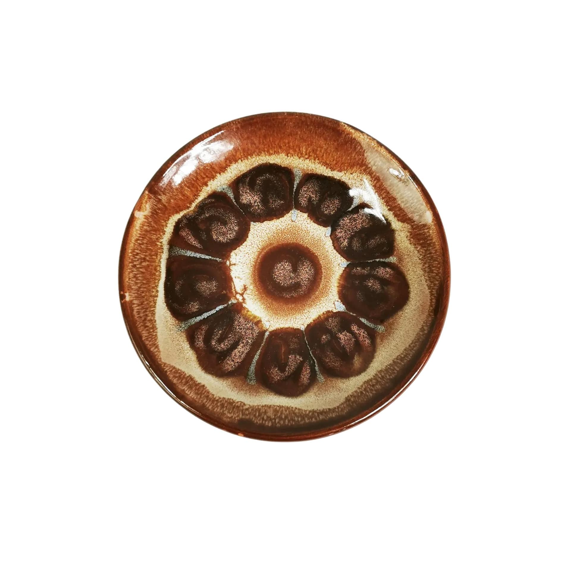 Wall Plate, Łysa Góra, brown, ceramics, Poland, 1960s