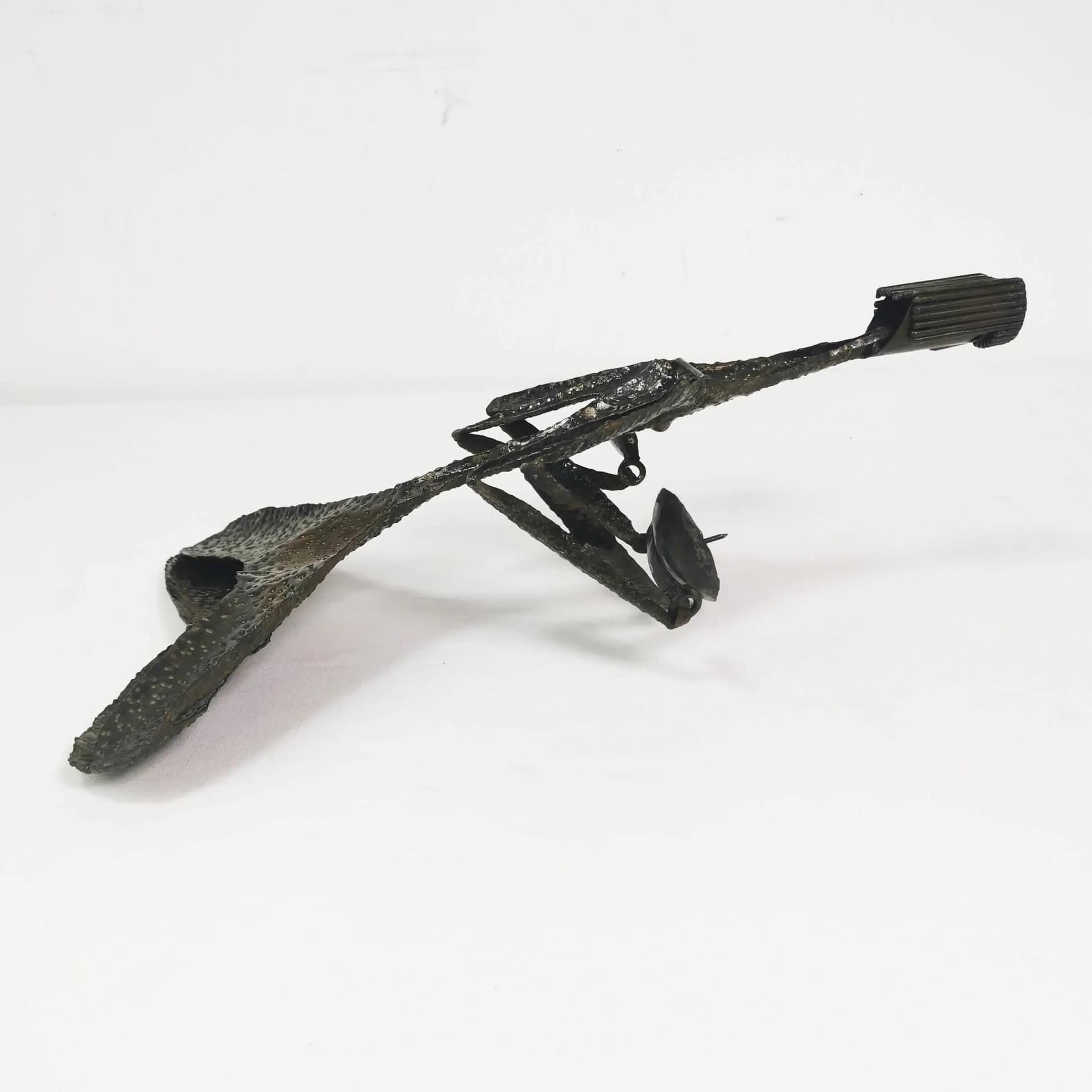 Wall candle holder, brown metal, Czechoslovakia, 1960s. - 340039