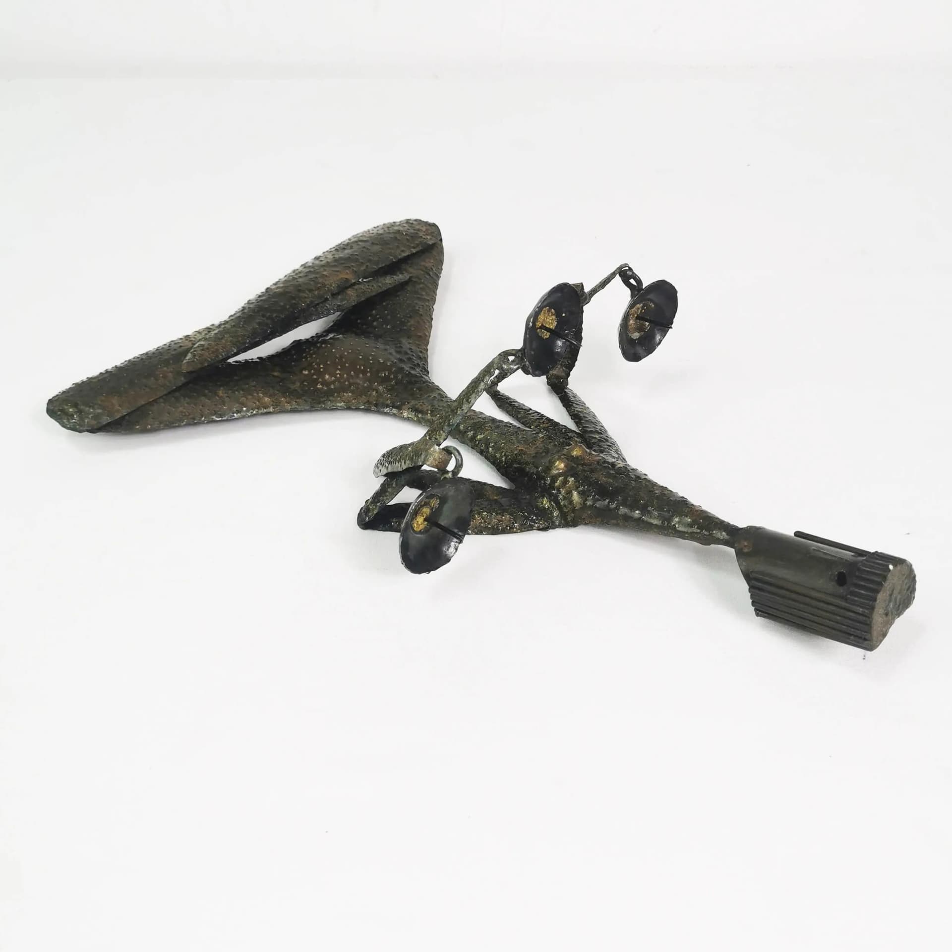 Wall candle holder, brown metal, Czechoslovakia, 1960s. - 340037