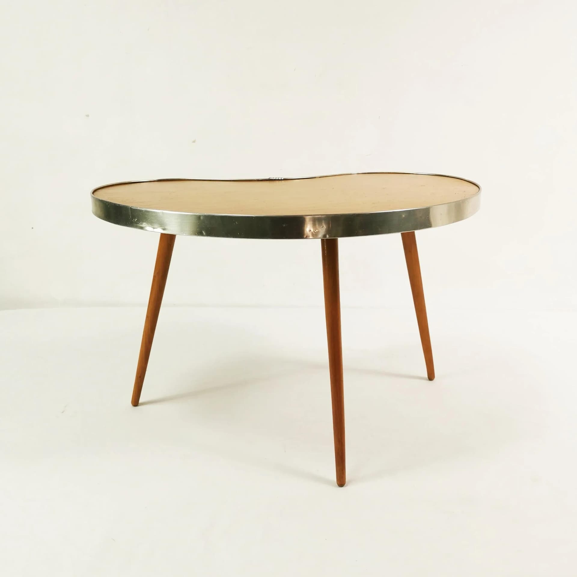 Plant Stand Table Akti, brown, beech, metal, Germany, 1960s. - 337610