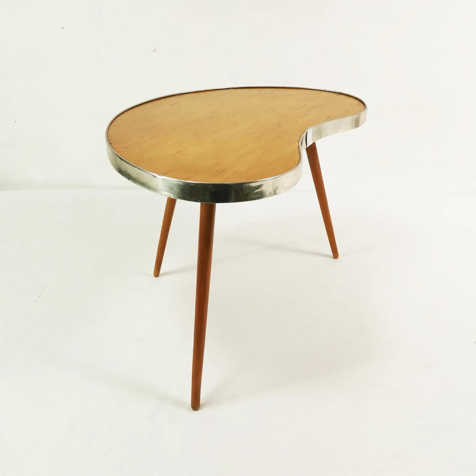 Plant Stand Table Akti, brown, beech, metal, Germany, 1960s. - 337612