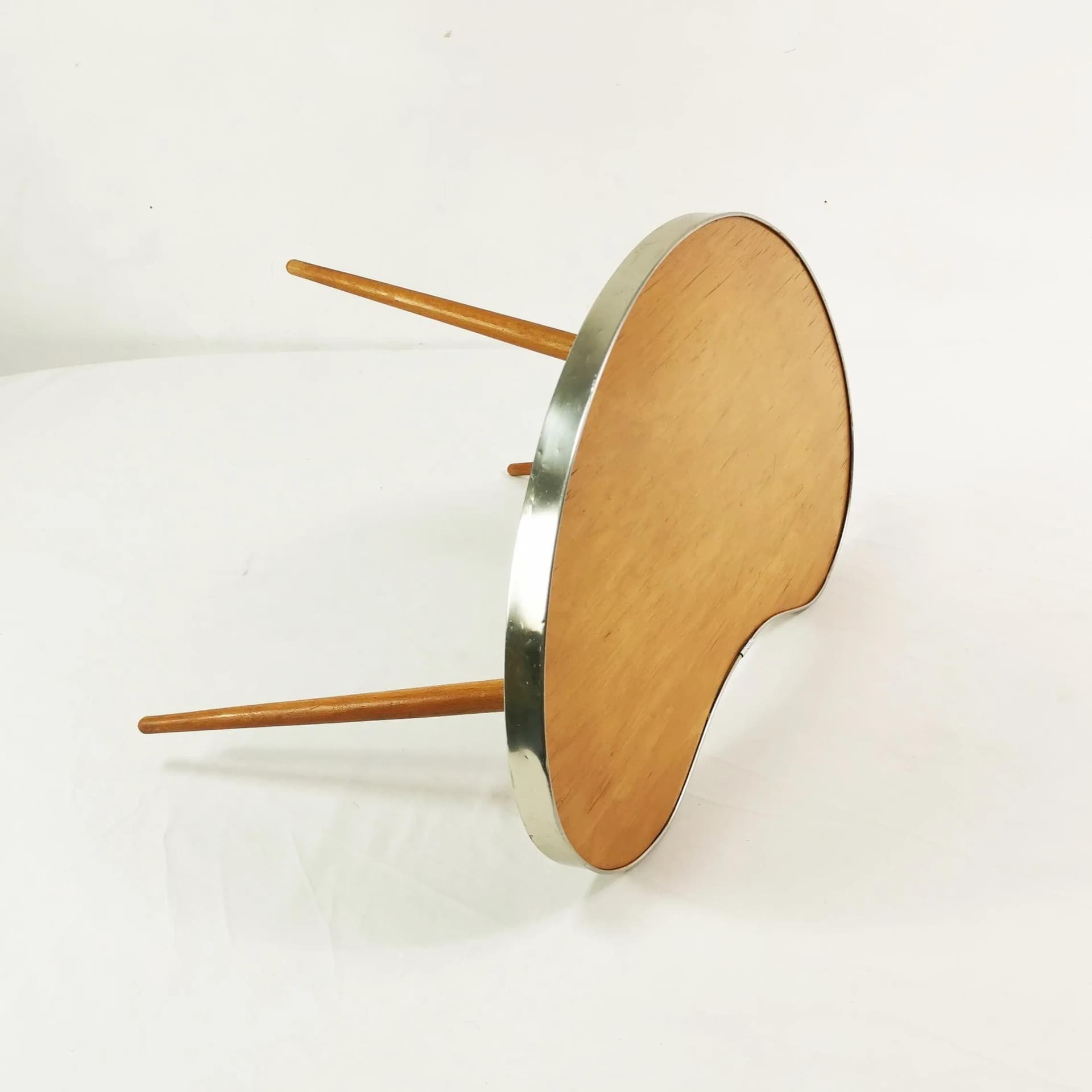 Plant Stand Table Akti, brown, beech, metal, Germany, 1960s. - 337618
