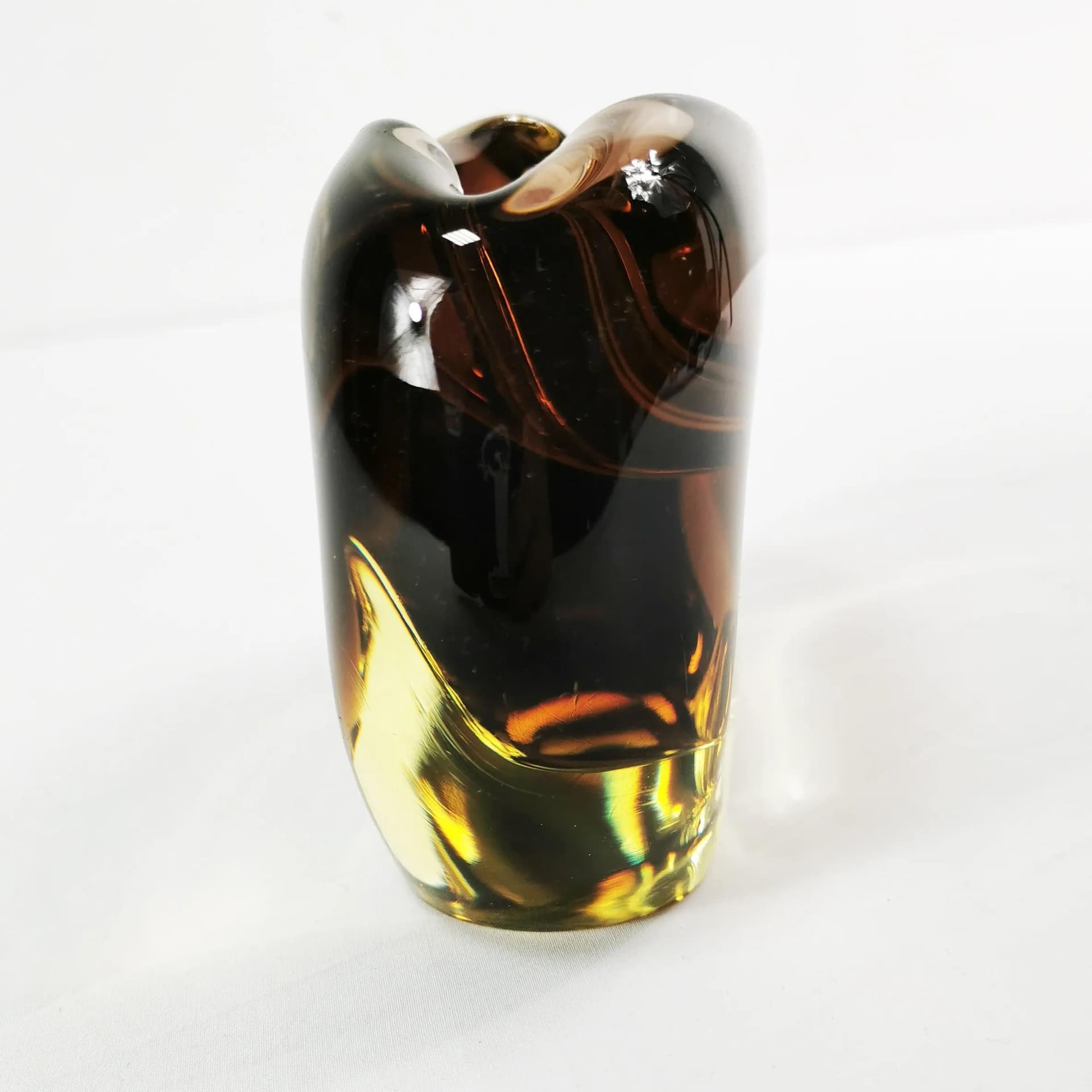 Popielnica Bohemian Art Glass, brązowy, szkło, proj. M. Klinger, Czechosłowacja, lata 60. - 337597