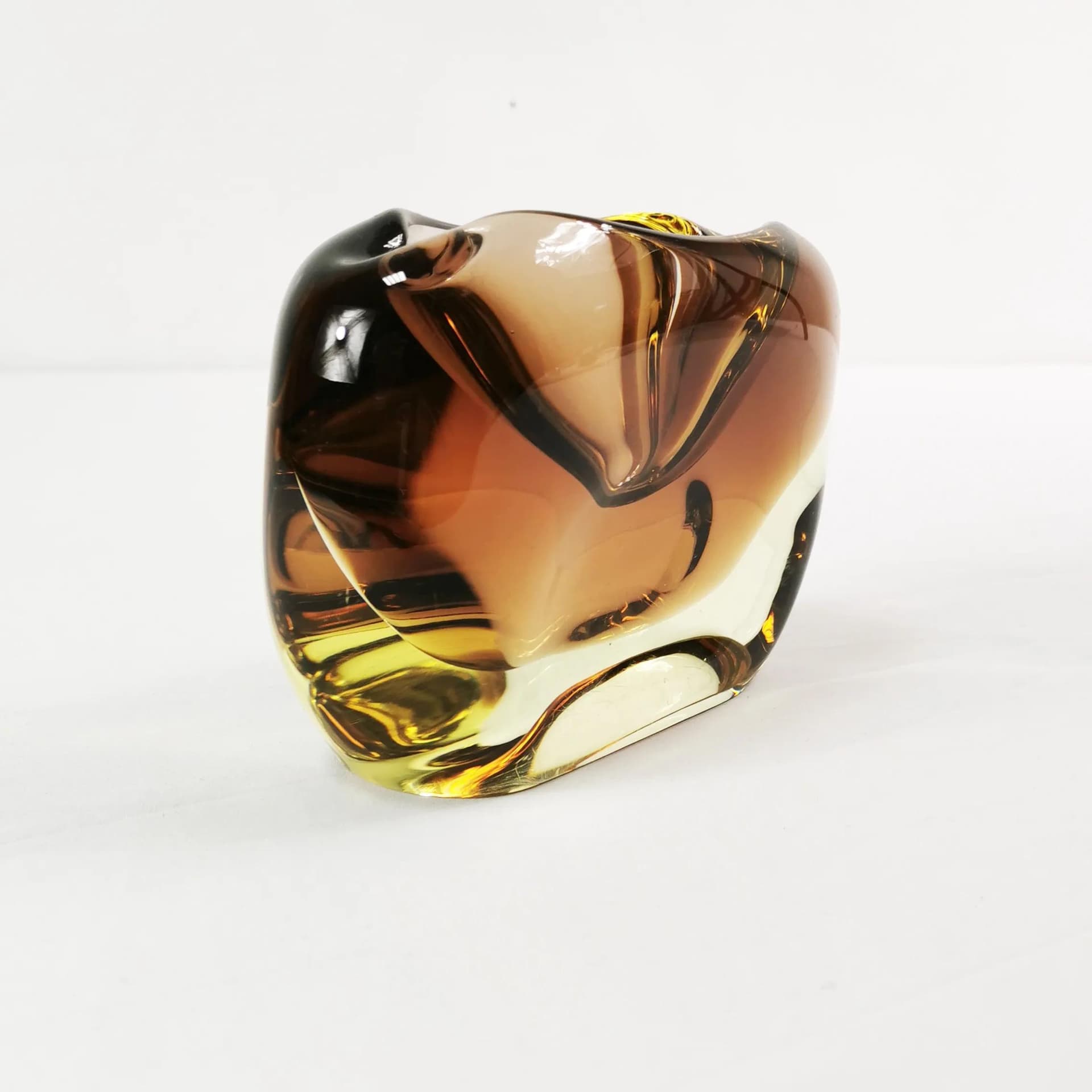 Popielnica Bohemian Art Glass, brązowy, szkło, proj. M. Klinger, Czechosłowacja, lata 60. - 337596