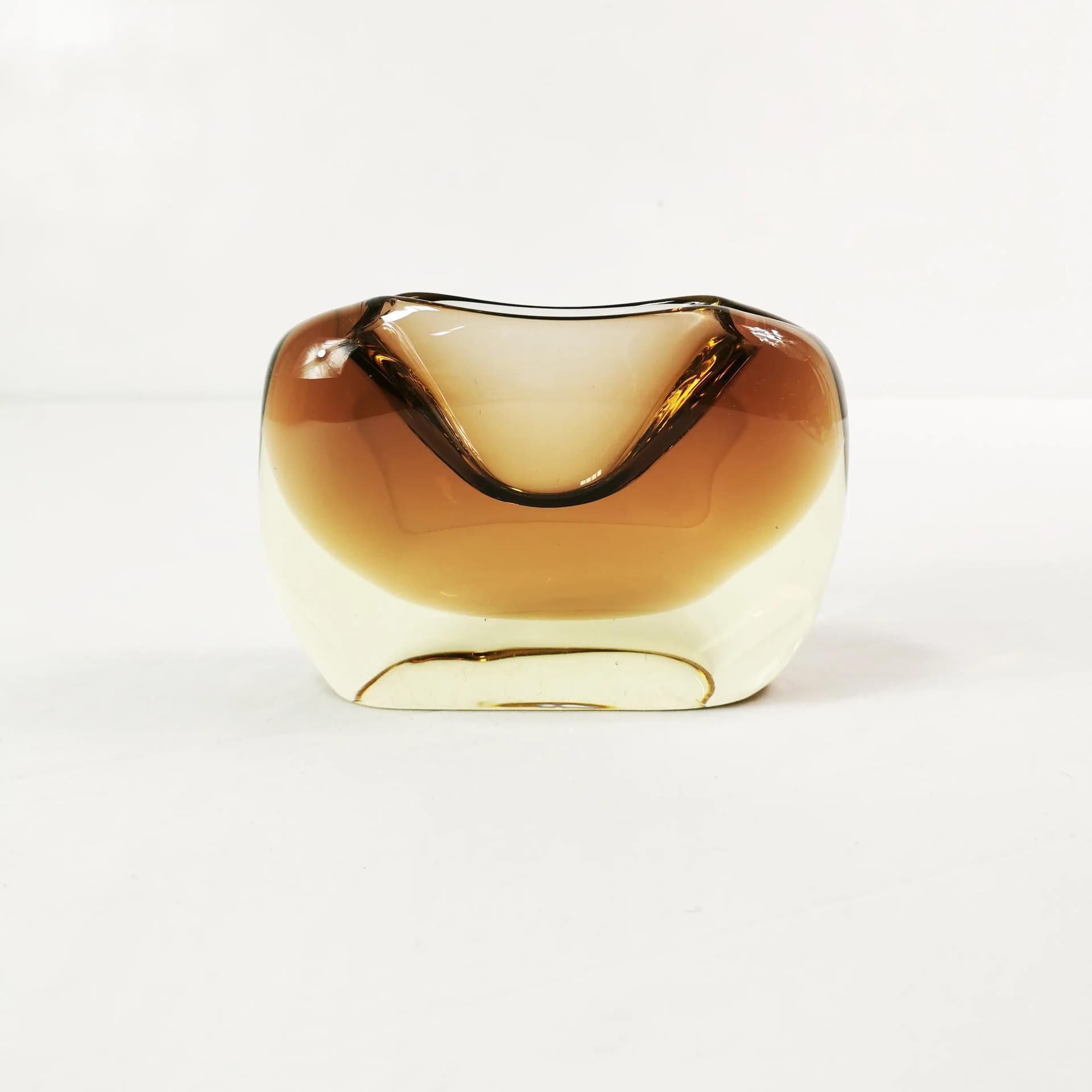 Popielnica Bohemian Art Glass, brązowy, szkło, proj. M. Klinger, Czechosłowacja, lata 60. - 337592