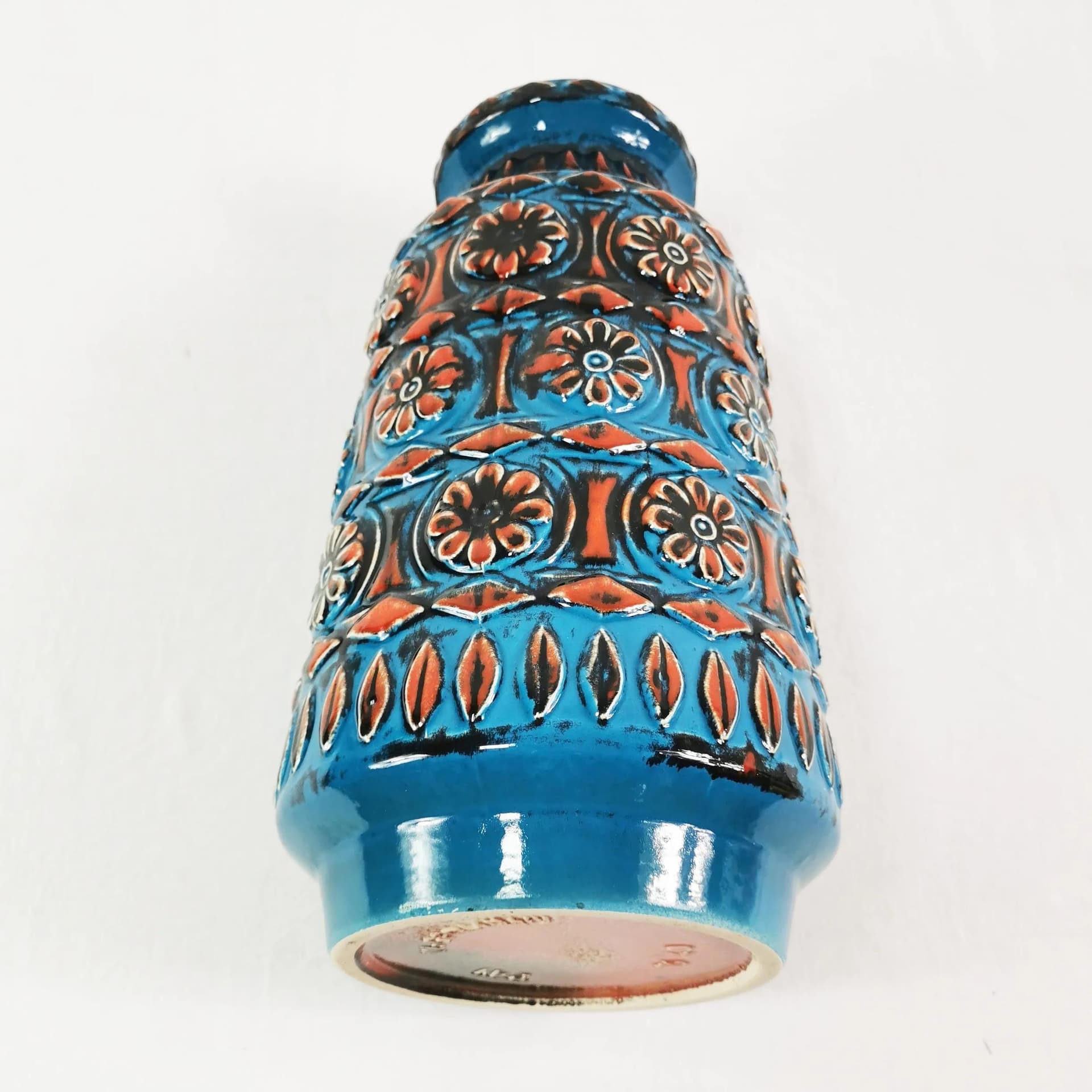 Vase, Bay Keramik, blue multicolor, stoneware, Germany, 1970s. - 337495